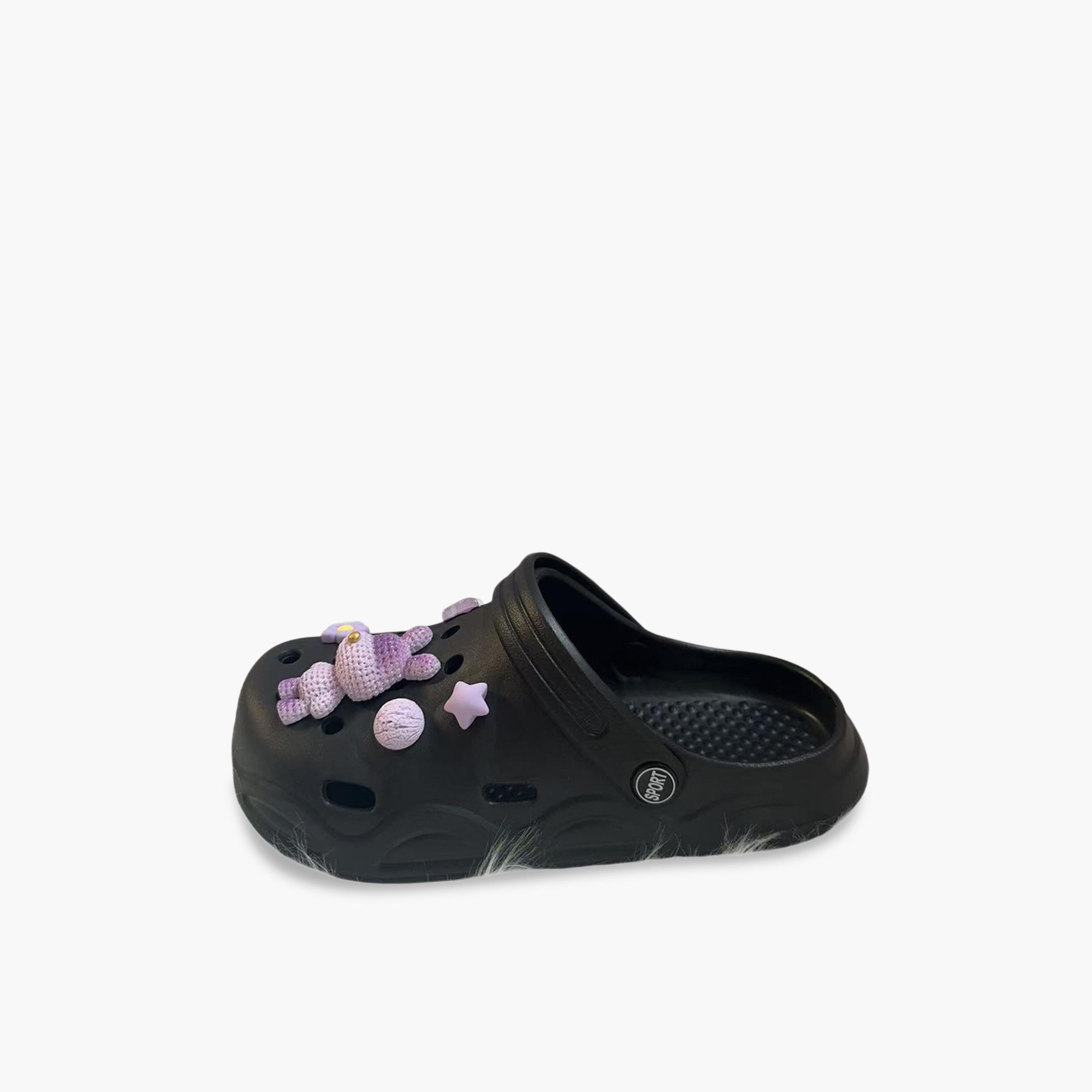 قبقاب مريح أسود بتفاصيل تعليقات-women-shoes-sandals-flats-image-5