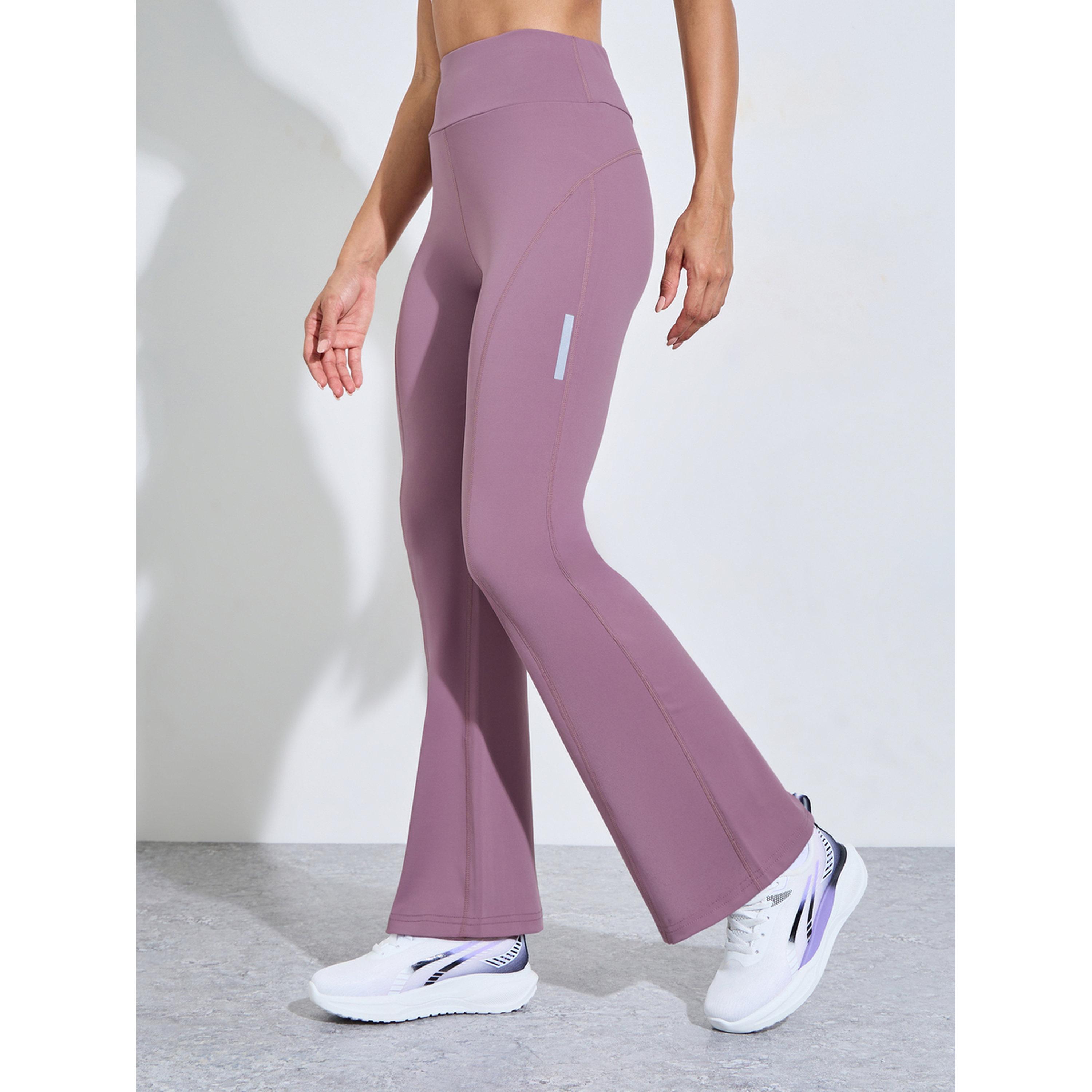 Styli Pink Solid Flared Activewear Pants-women-clothing-bottoms-joggers-image-1