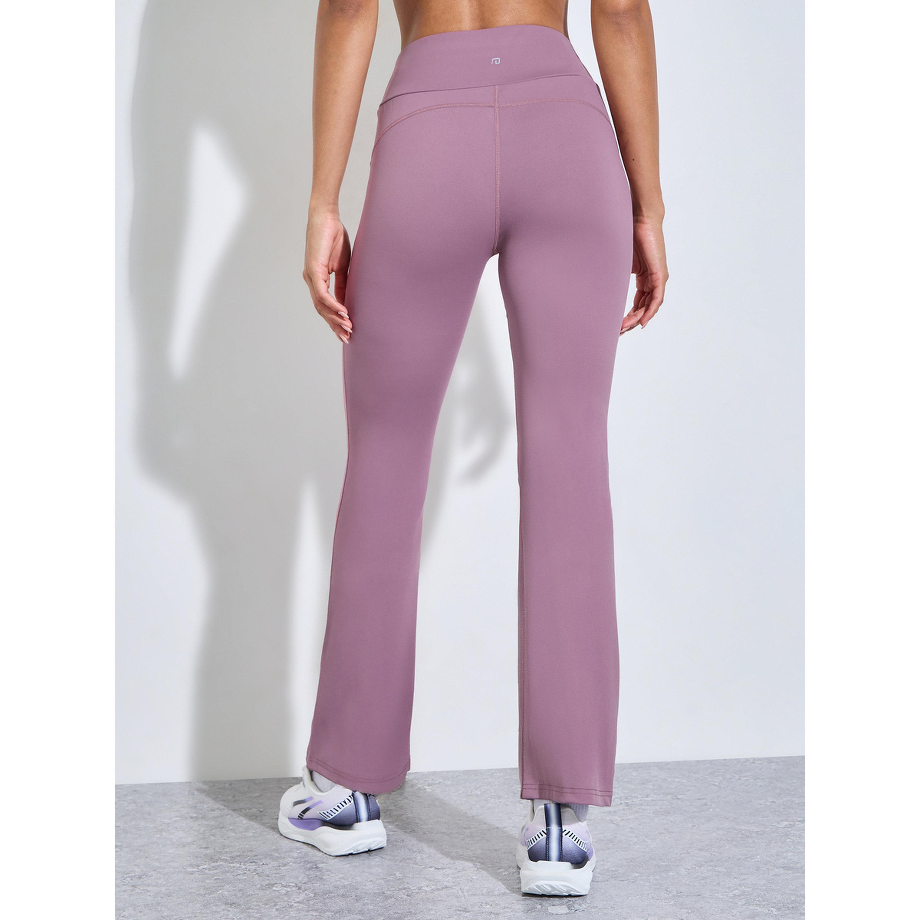 Styli Pink Solid Flared Activewear Pants-women-clothing-bottoms-joggers-image-4