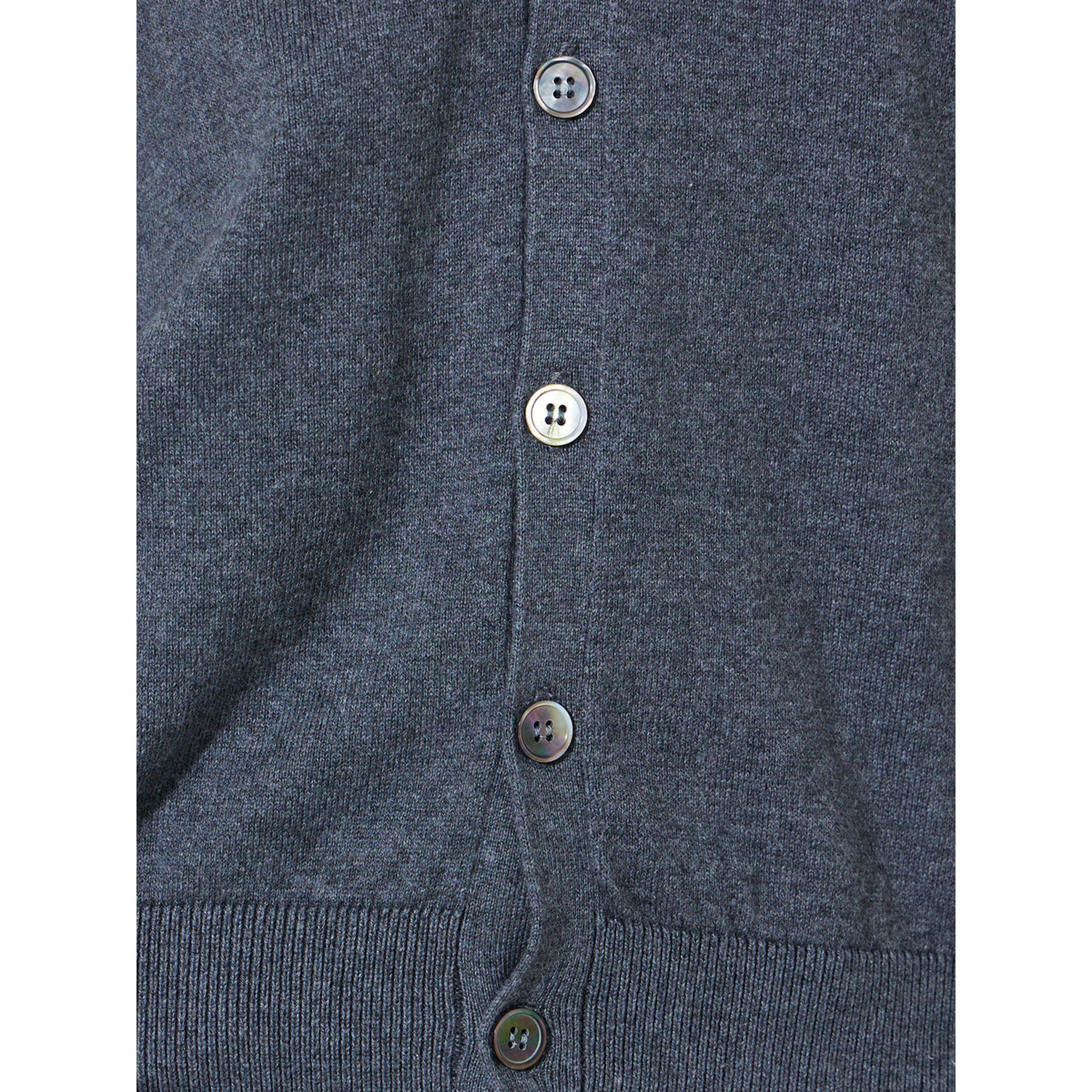 Styli Charcoal Solid Button Down Regular Fit Cardigan-women-winterwear-cardigansandjumpers-cardigans-image-5