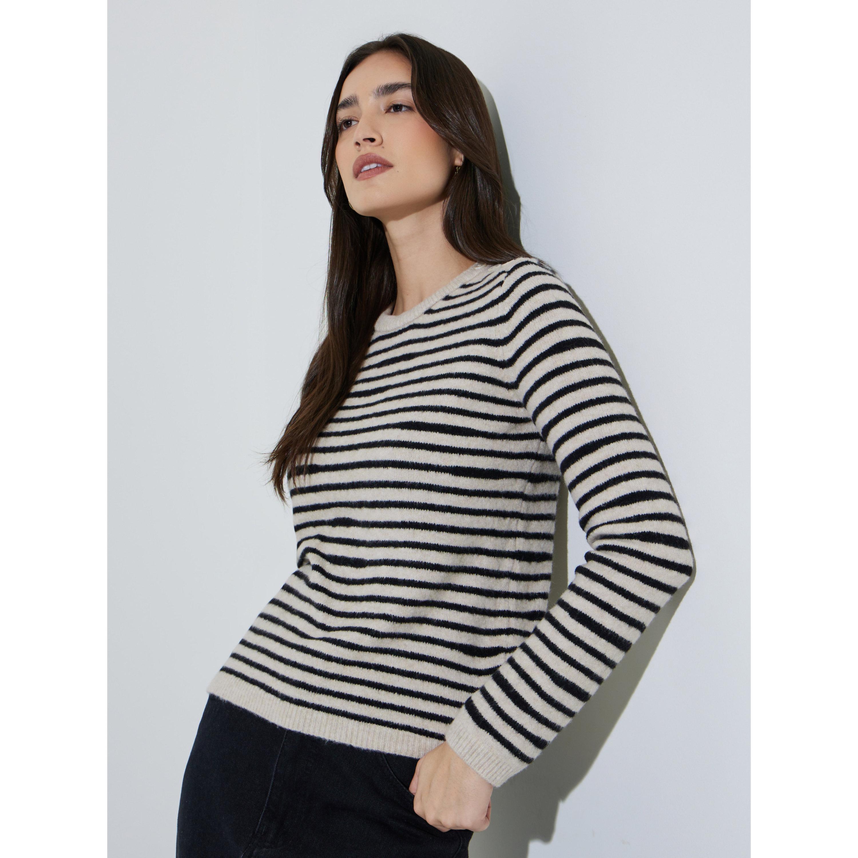 Styli Multi-Color Striped Round Neck Jumper-women-winterwear-cardigansandjumpers-jumpers-image-1