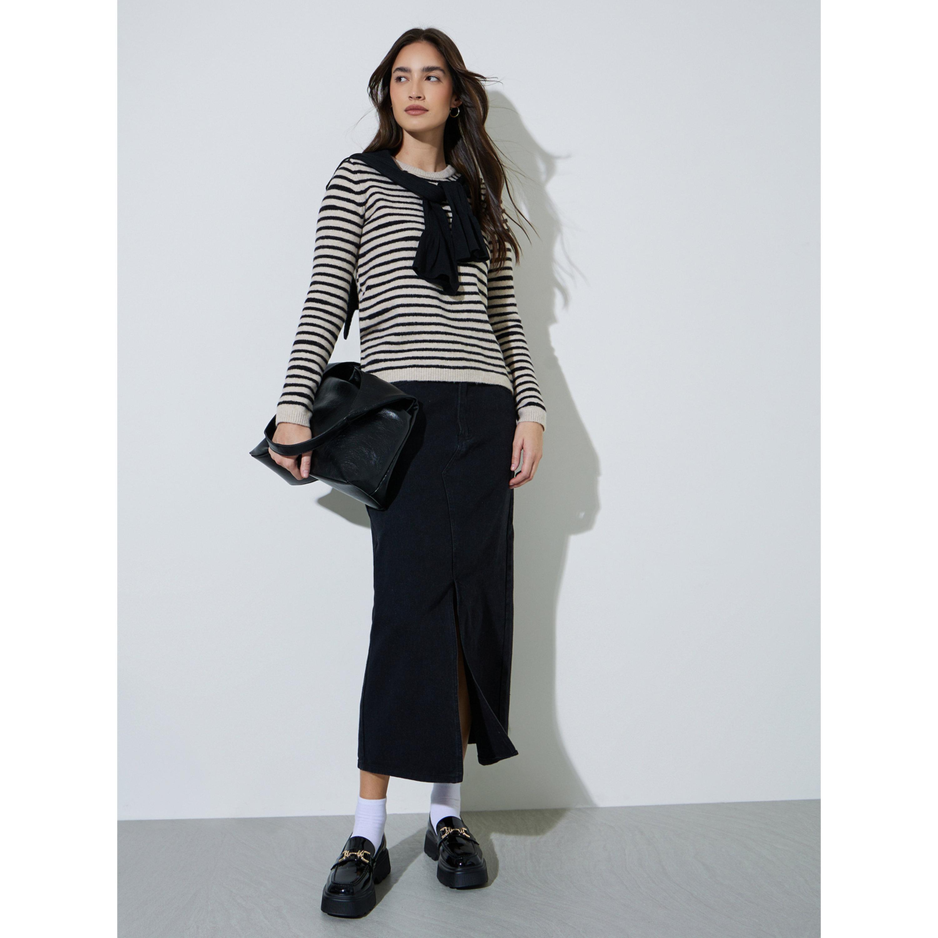 Styli Multi-Color Striped Round Neck Jumper-women-winterwear-cardigansandjumpers-jumpers-image-2