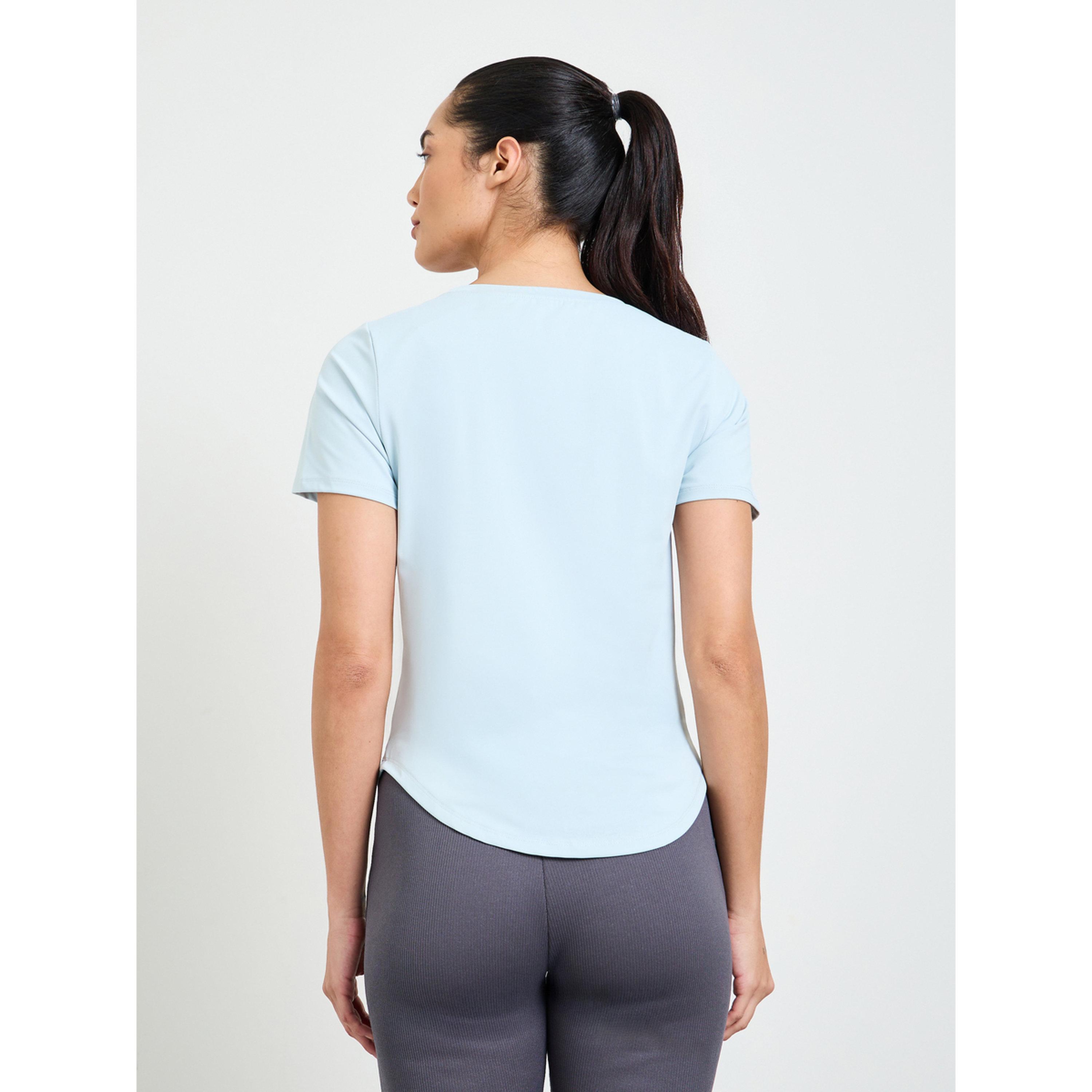 Take Two Blue Solid Round Neck Active T-Shirt-sports-women-clothing-tshirtsandvests-image-3