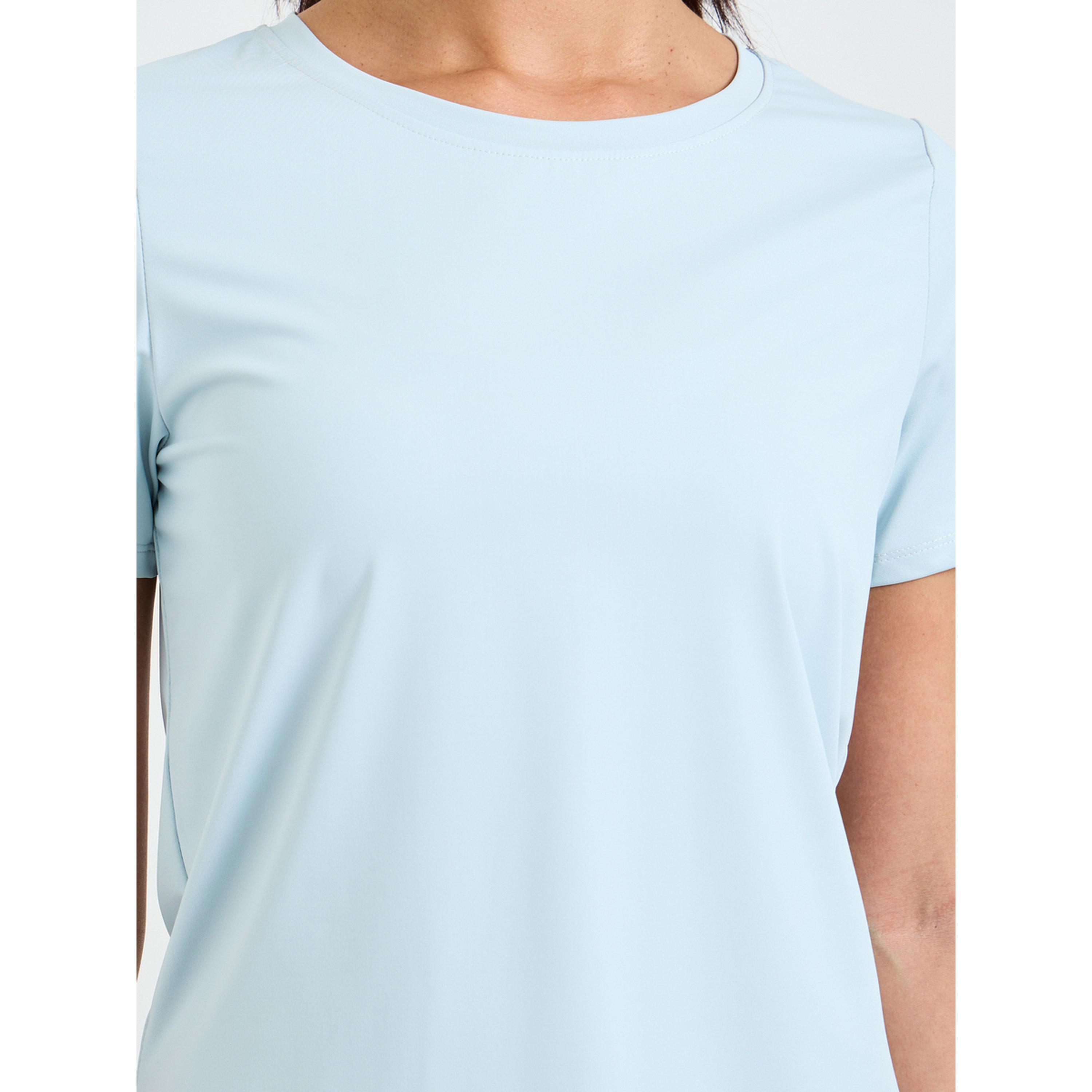 Take Two Blue Solid Round Neck Active T-Shirt-sports-women-clothing-tshirtsandvests-image-4