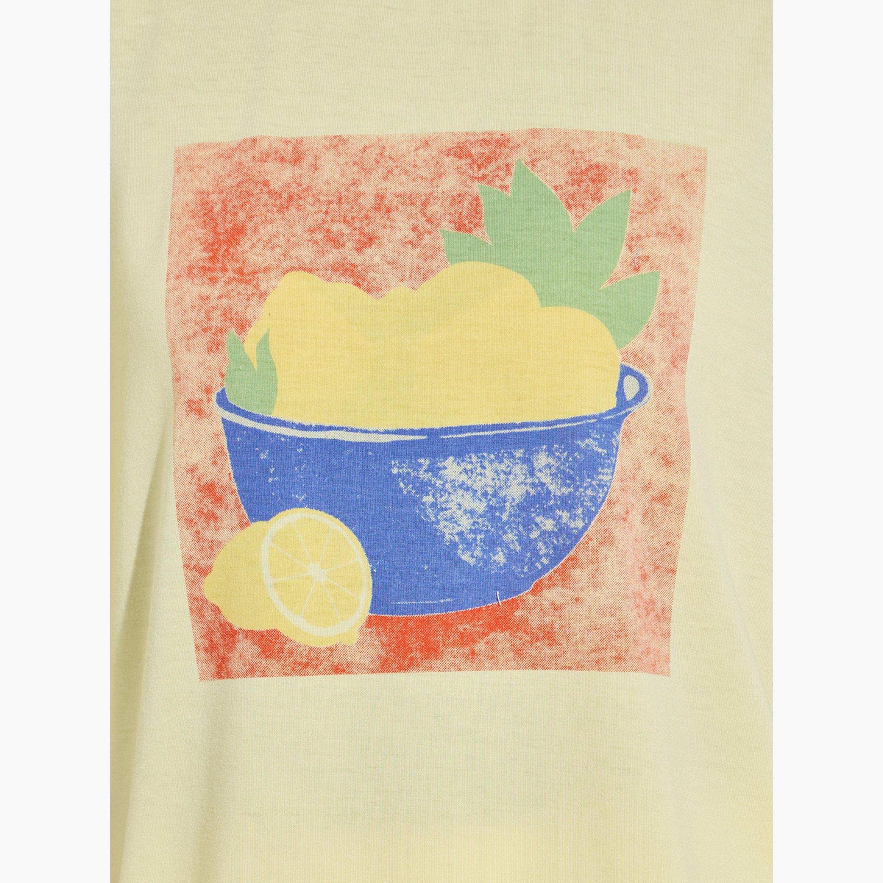 Styli Yellow Graphic Print Drop Shoulder Oversized T-Shirt-women-clothing-tshirts-image-5