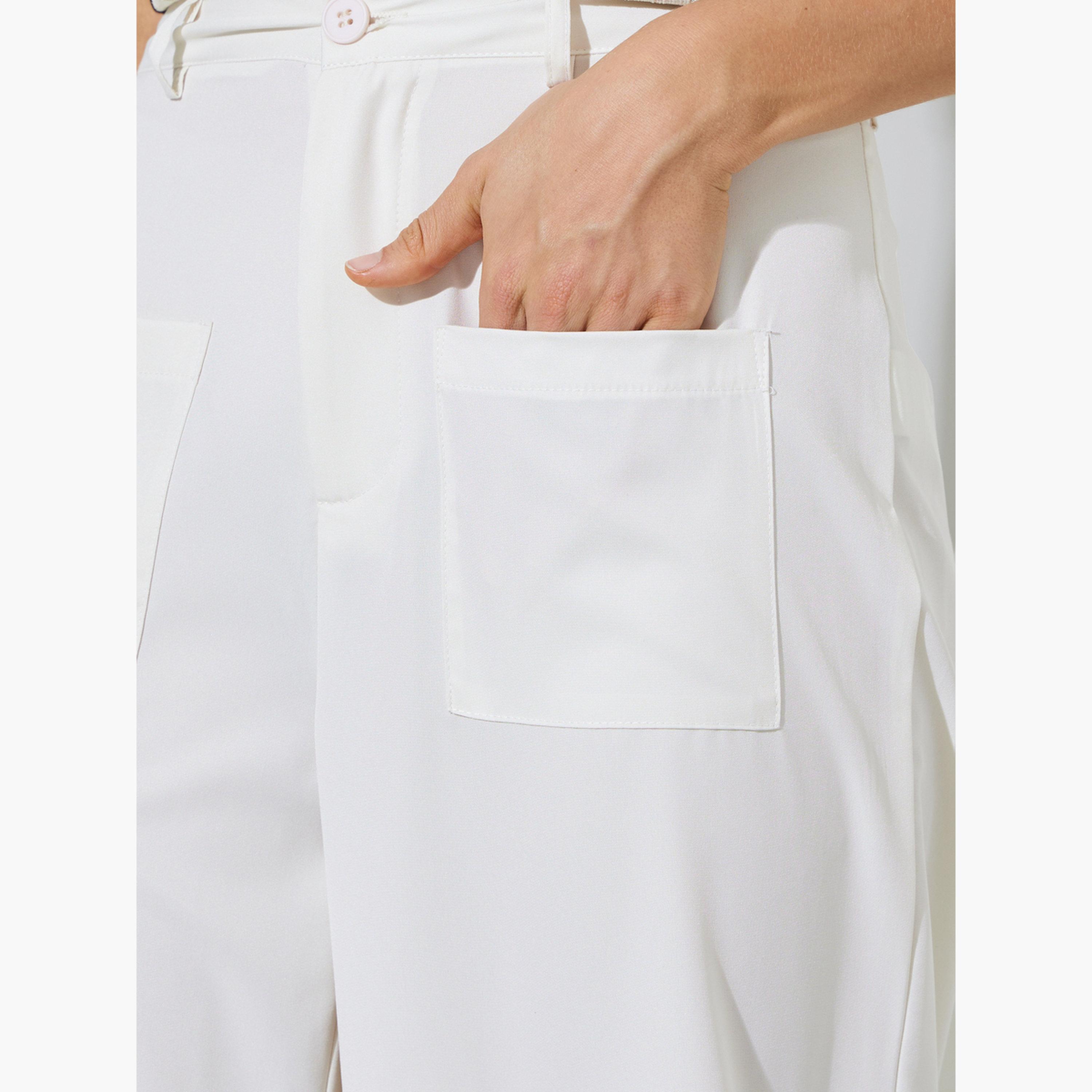 ستايلي - بنطال أبيض كريمي بقصة مستقيمة وجيوب-women-clothing-bottoms-trousers-image-3