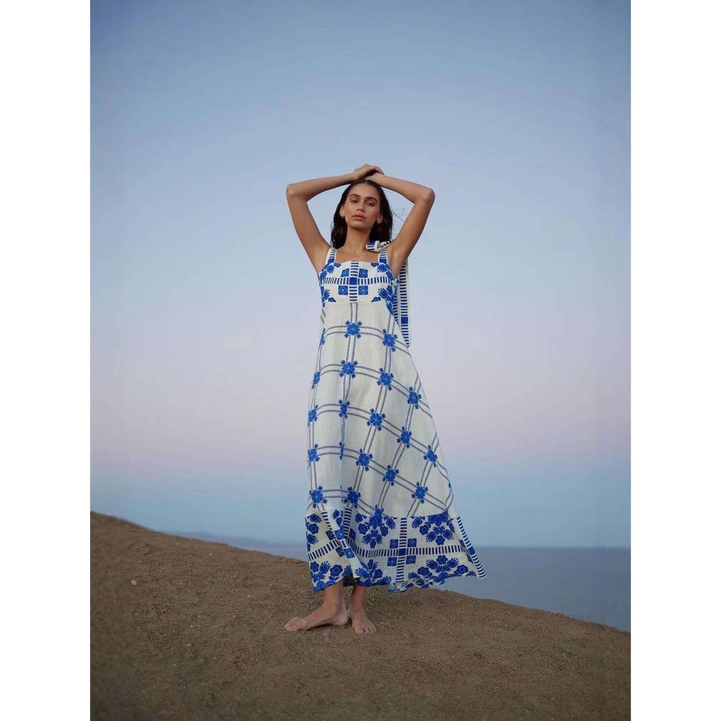 فستان طويل بأكمام بربطة وطبعة زهور-women-clothing-dresses-image-5