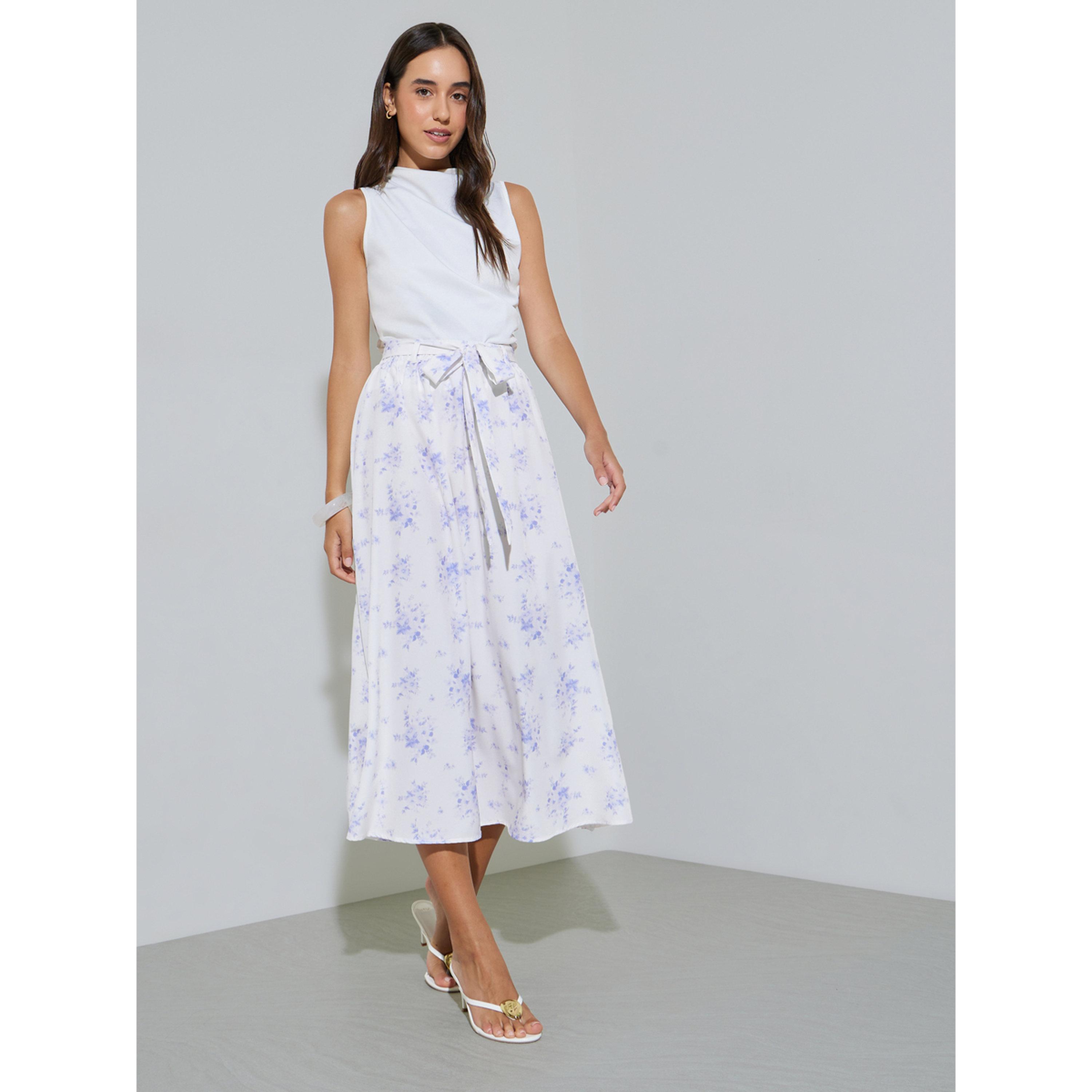 تنورة بحافة واسعة بطول الكاحل وطبعة أزهار-women-clothing-skirts-image-2