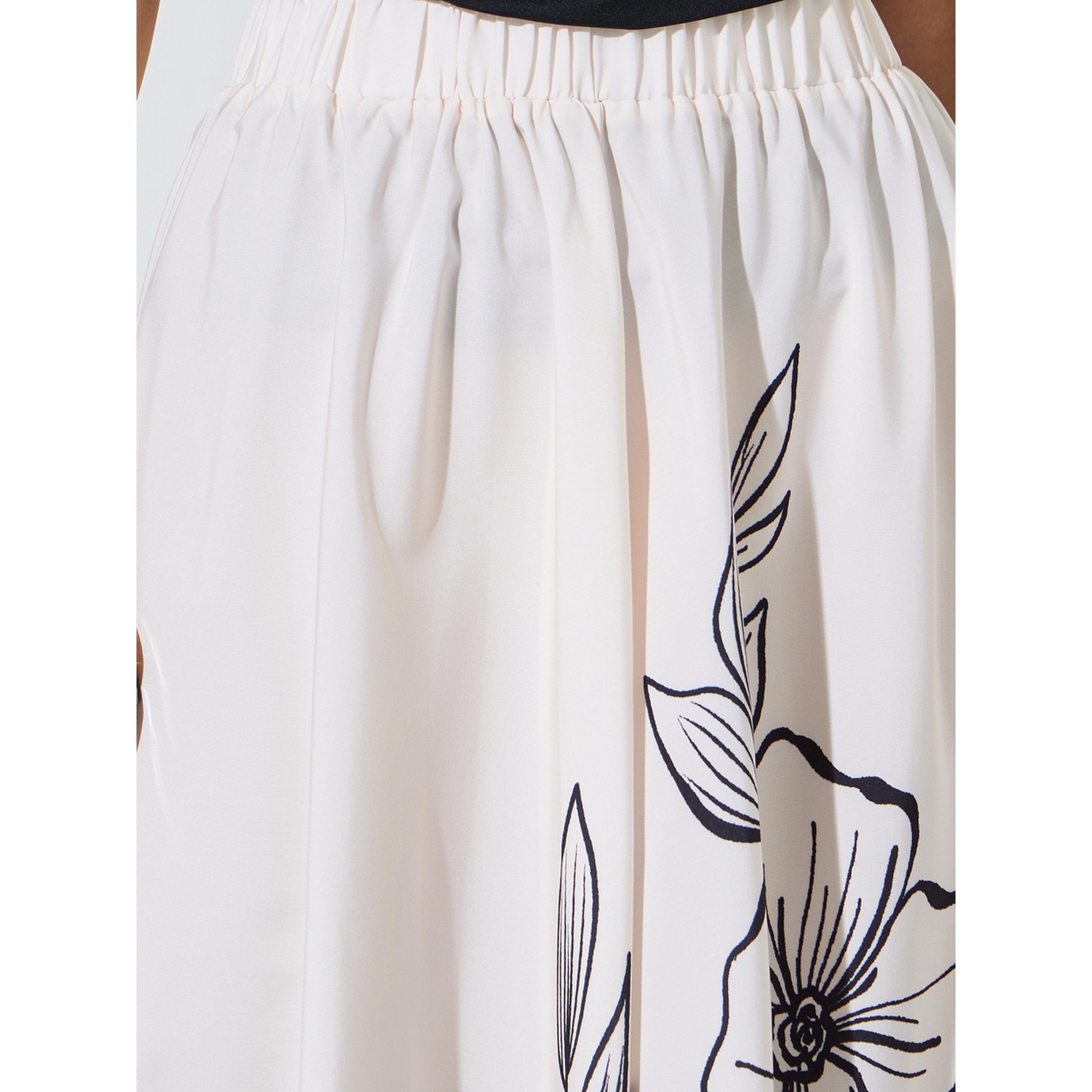 Take Two Multi-Color Floral Print A-Line Midi Skirt-women-clothing-skirts-image-3