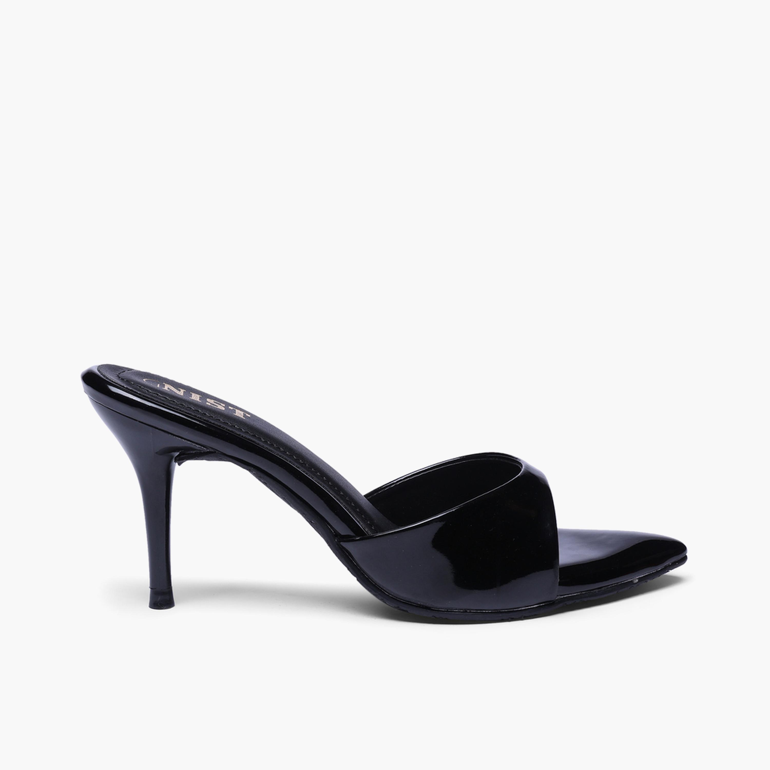 صندل بكعب عالي لمّاع باللون الأسود-women-shoes-sandals-heeled-image-2