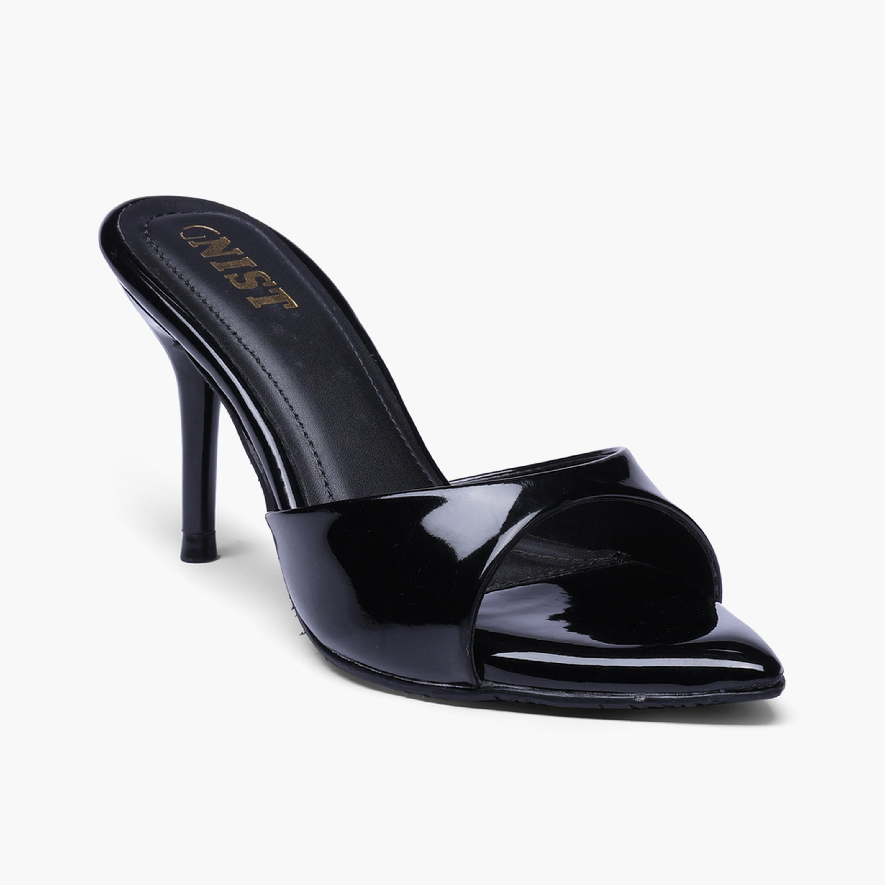 صندل بكعب عالي لمّاع باللون الأسود-women-shoes-sandals-heeled-image-4