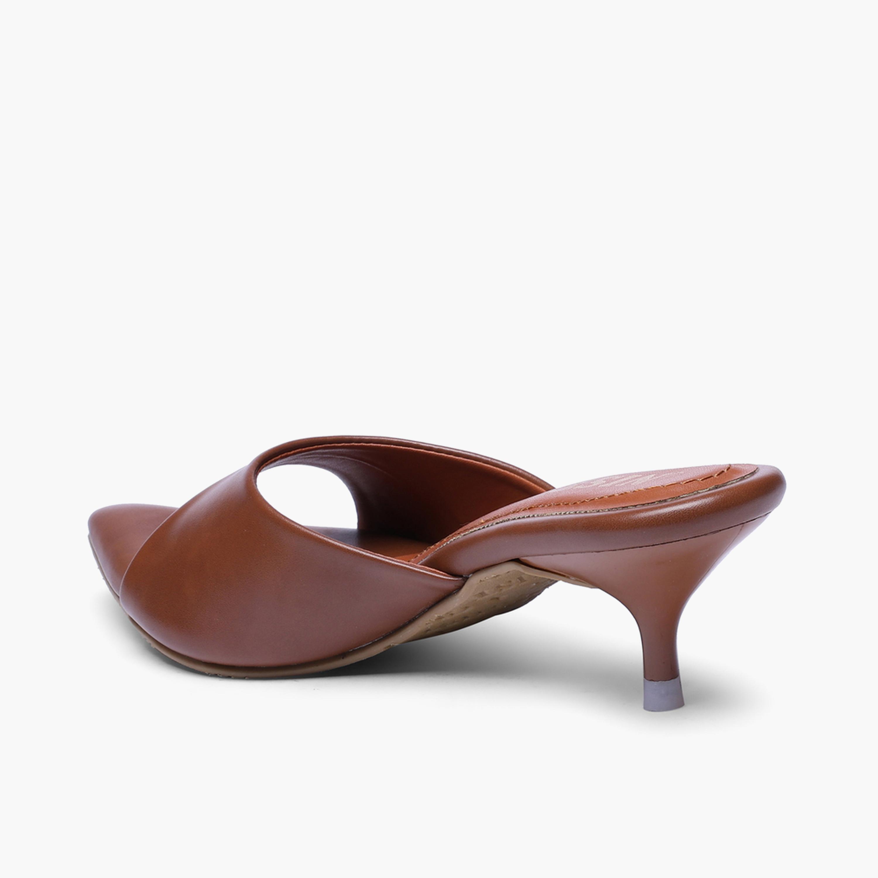 GNIST X Styli Tan Low Heel Slip-On Sandals-women-shoes-sandals-heeled-image-6