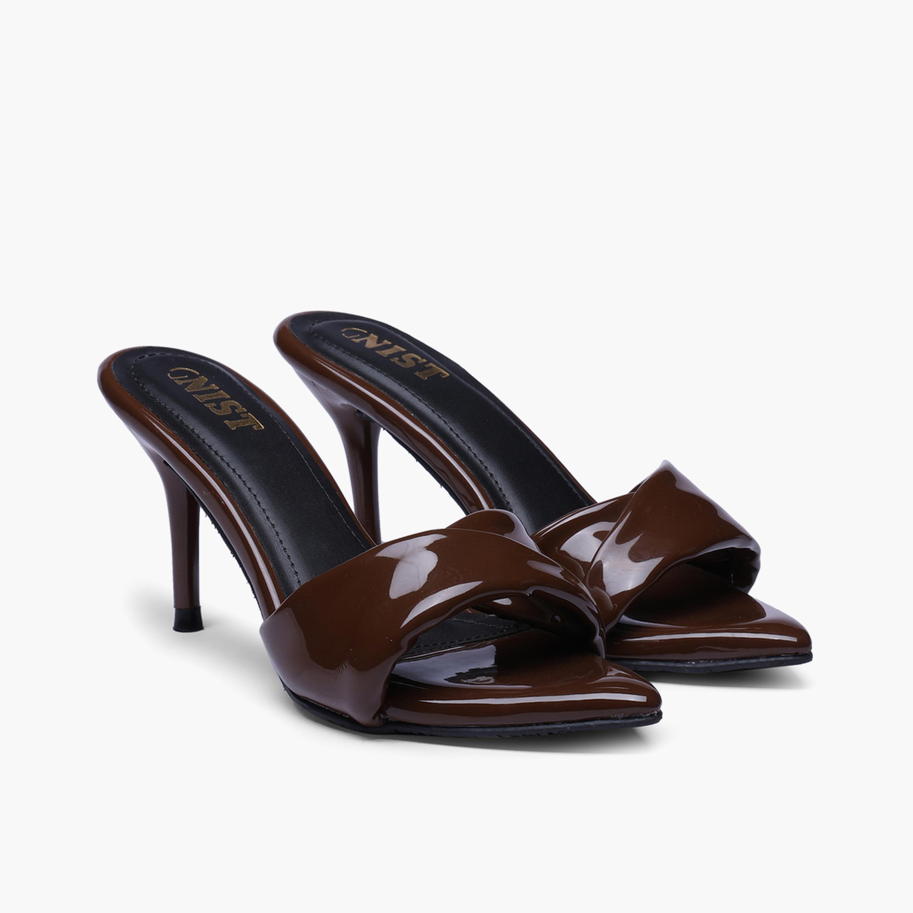 GNIST X Styli Brown Pointed Toe High Heel Sandals-women-shoes-sandals-heeled-image-1