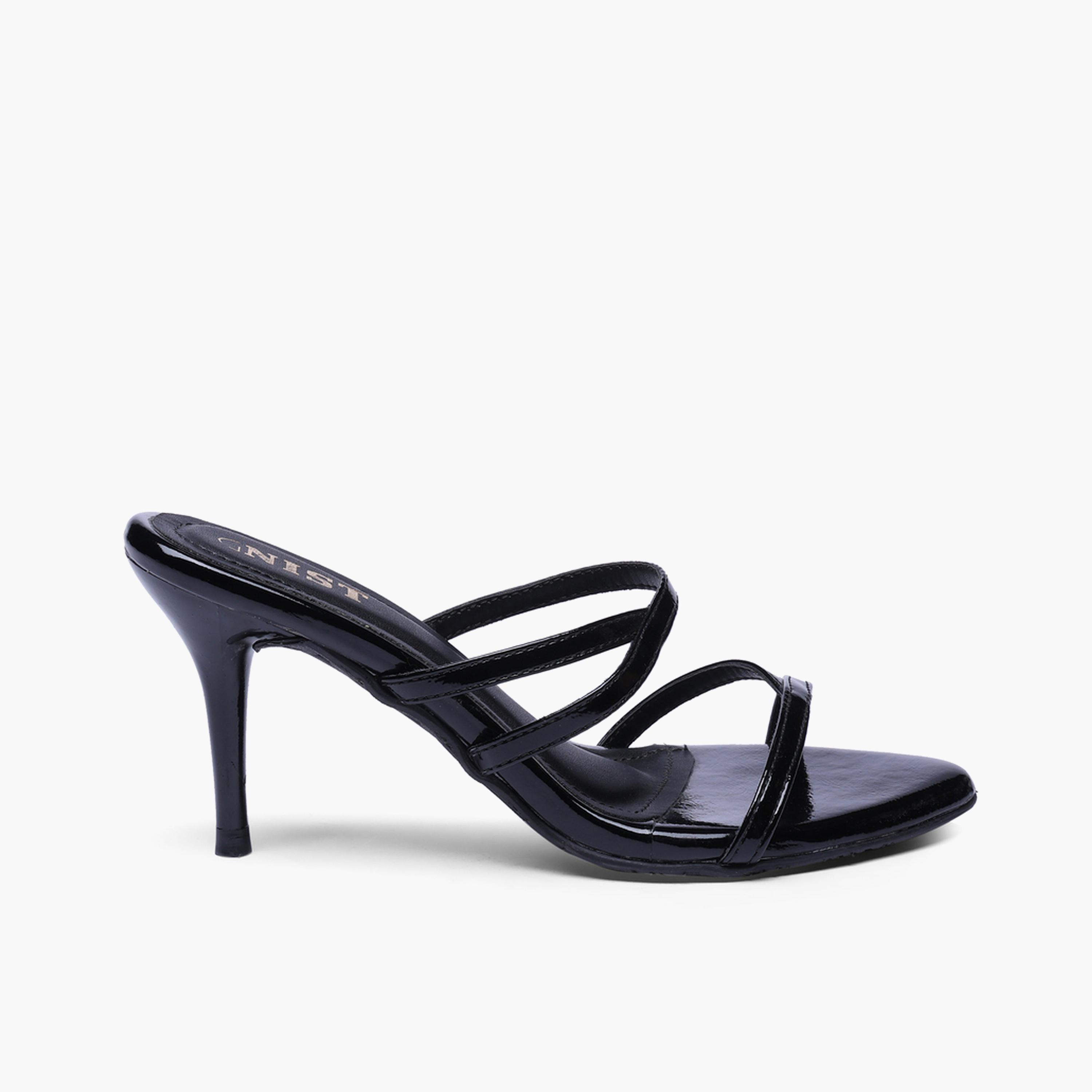 صندل بكعب رفيع عالٍ ومقدمة مفتوحة باللون الأسود-women-shoes-sandals-heeled-image-2