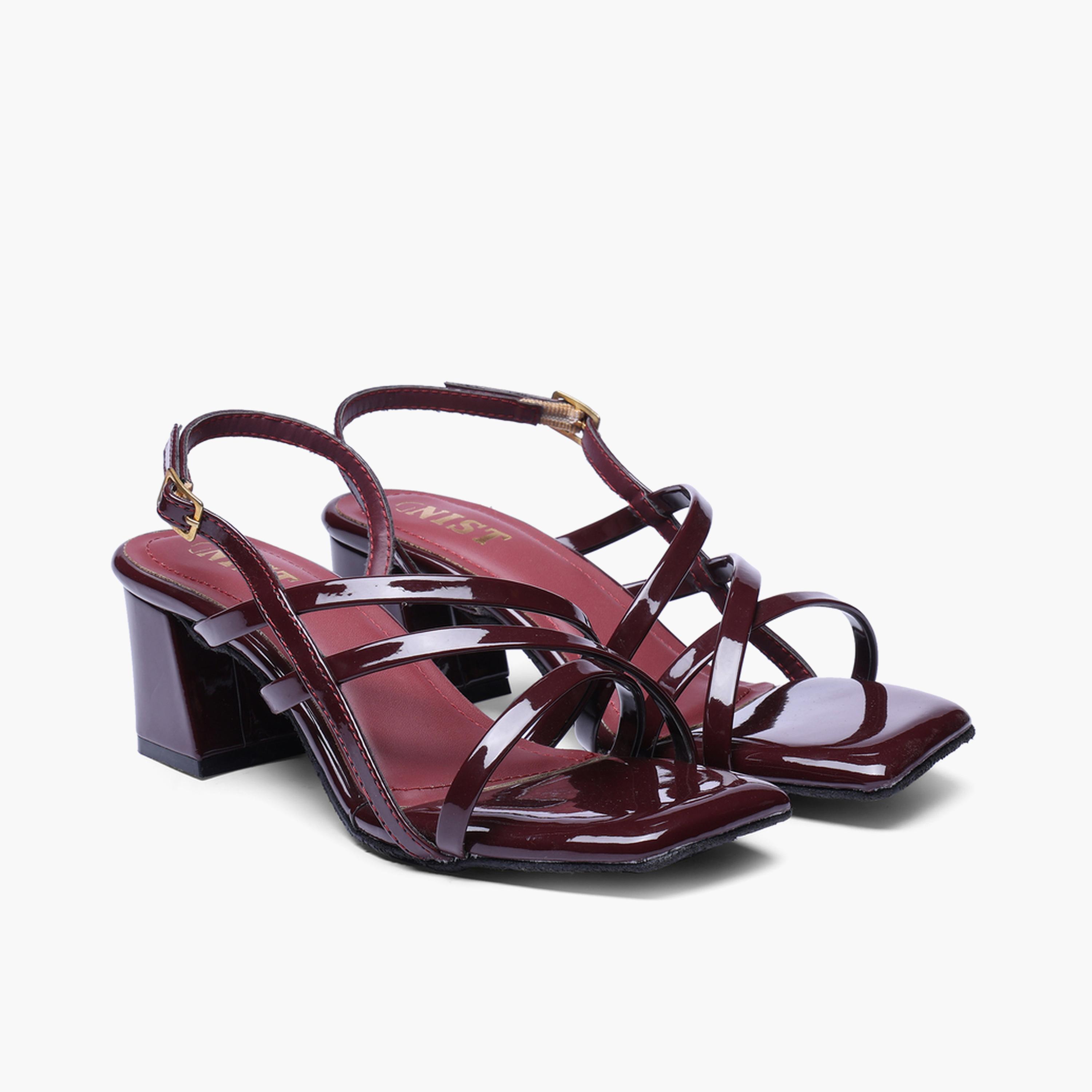 صندل بورغندي بشرائط وكعب متوسط-women-shoes-sandals-heeled-image-1