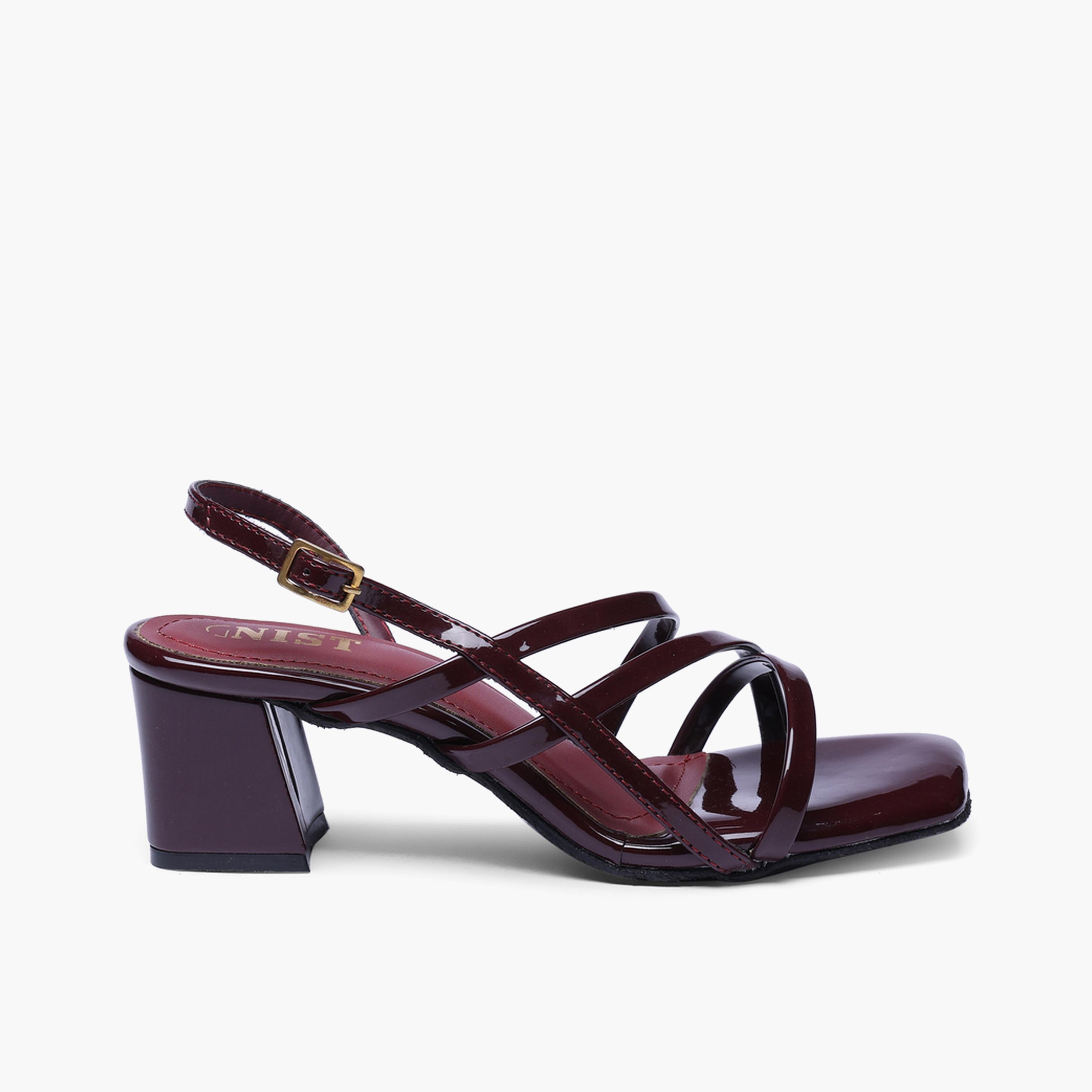 صندل بورغندي بشرائط وكعب متوسط-women-shoes-sandals-heeled-image-2