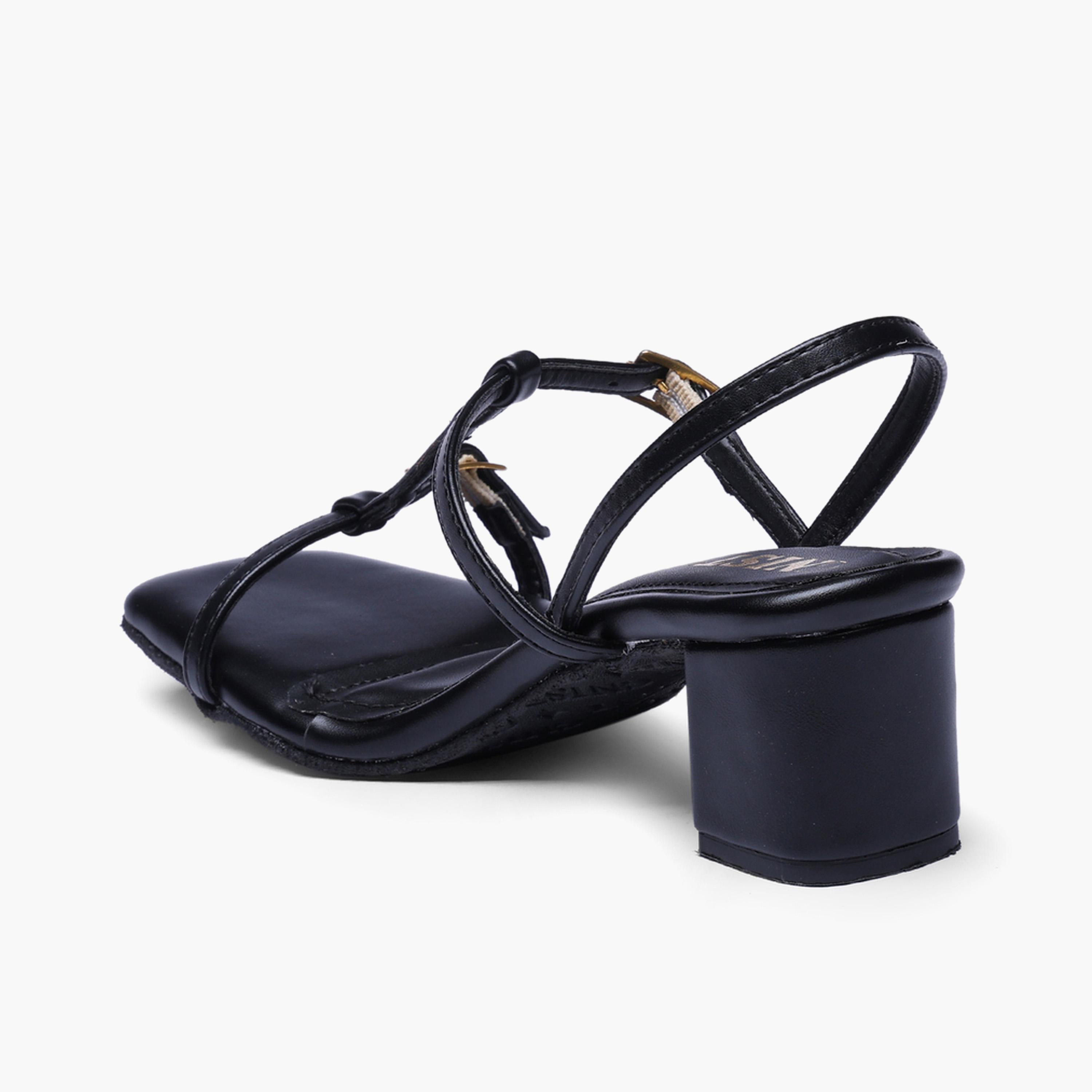 صندل بكعب متوسط وحزام شكل تي باللون الأسود-women-shoes-sandals-heeled-image-5