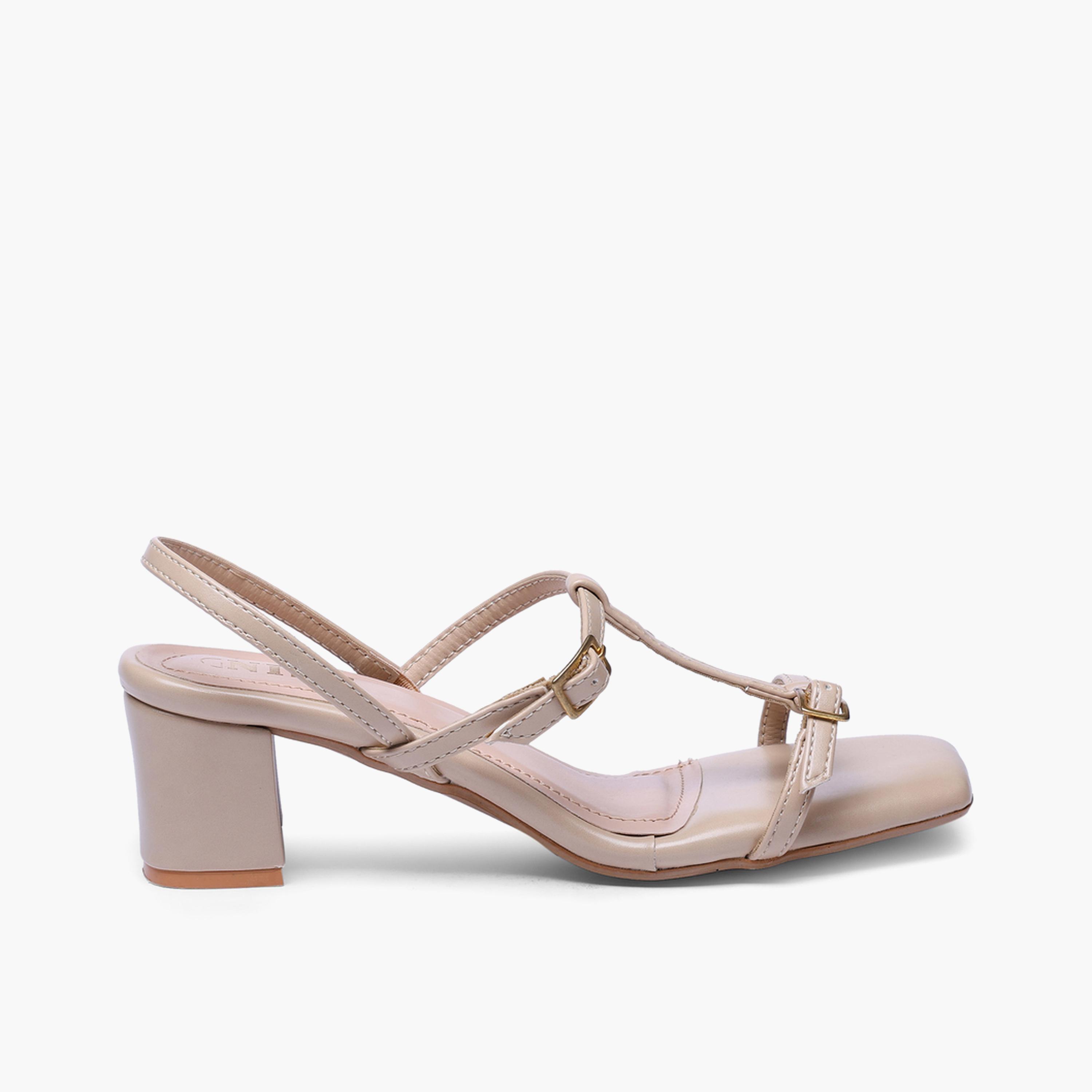 صندل بكعب عريض وحزام شكل تي-women-shoes-sandals-heeled-image-2