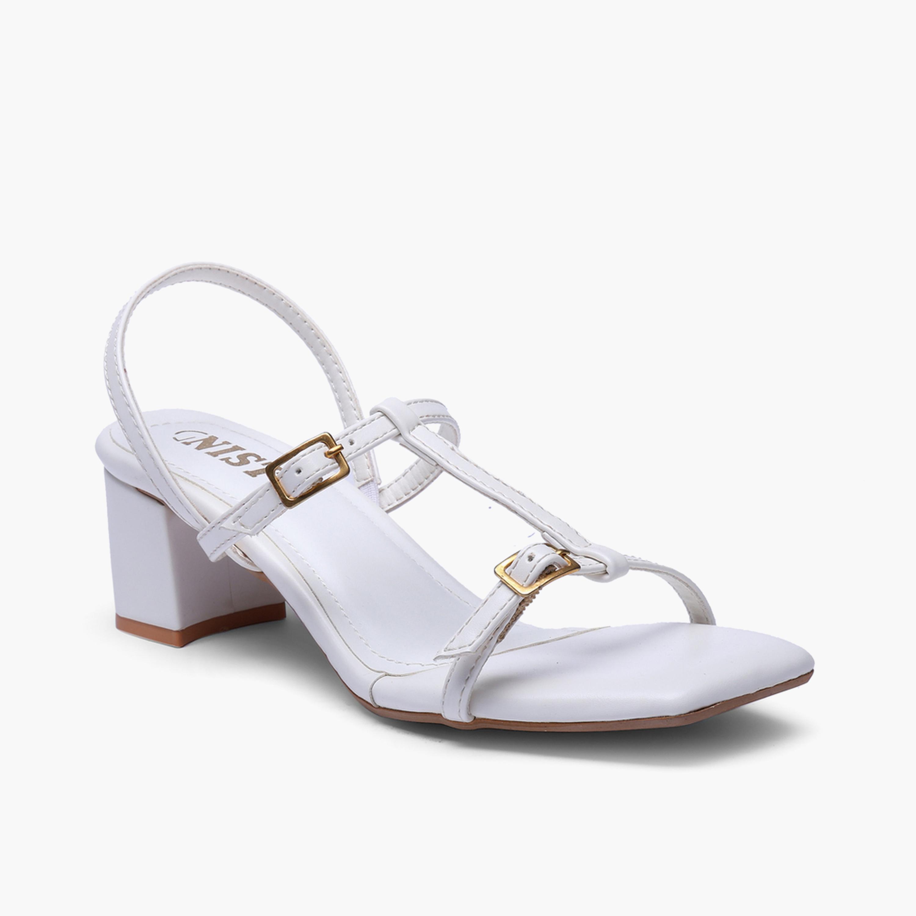 صندل بكعب عريض وحزام شكل تي-women-shoes-sandals-heeled-image-4