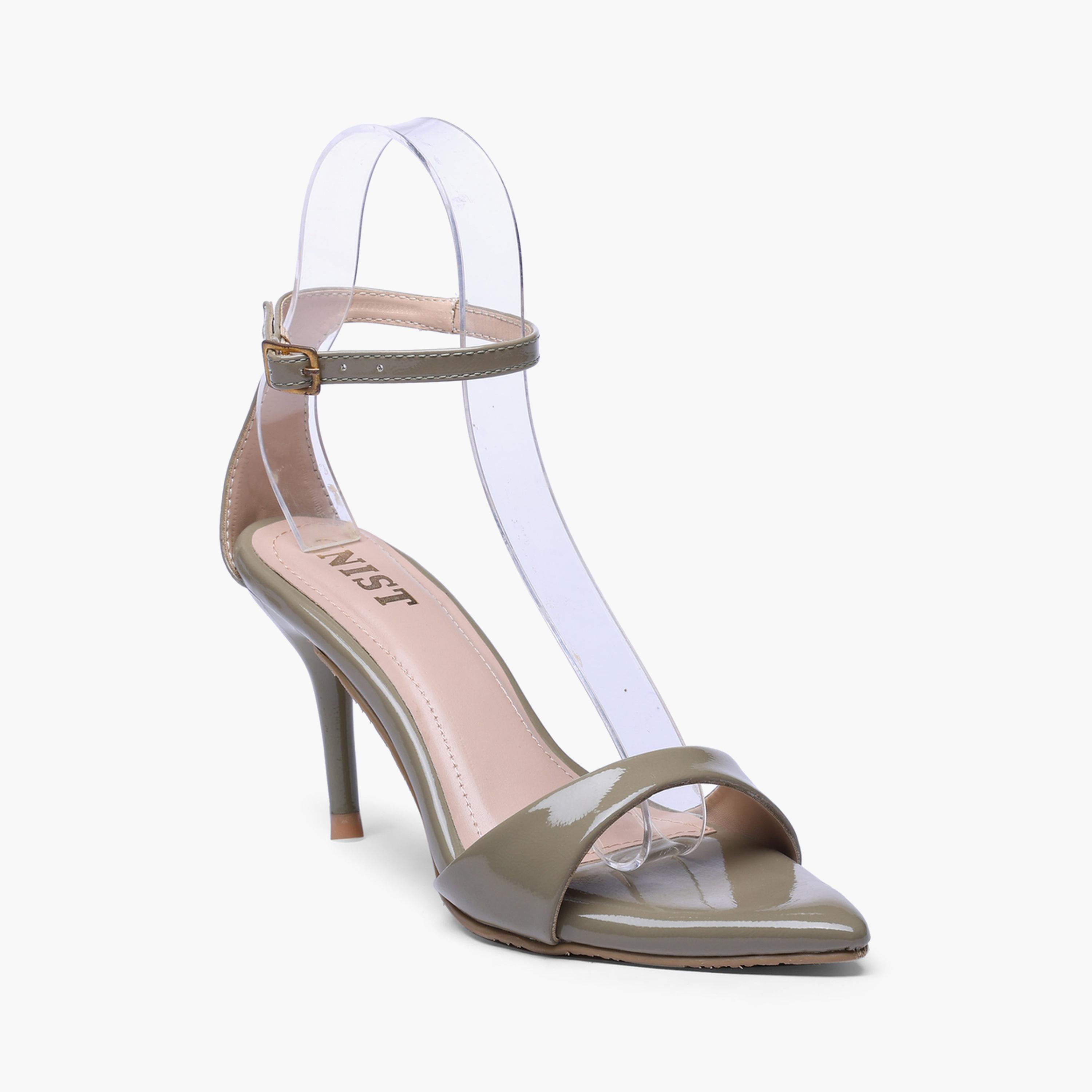 صندل بكعب متوسط وحزام كاحل باللون الزيتي-women-shoes-sandals-heeled-image-4
