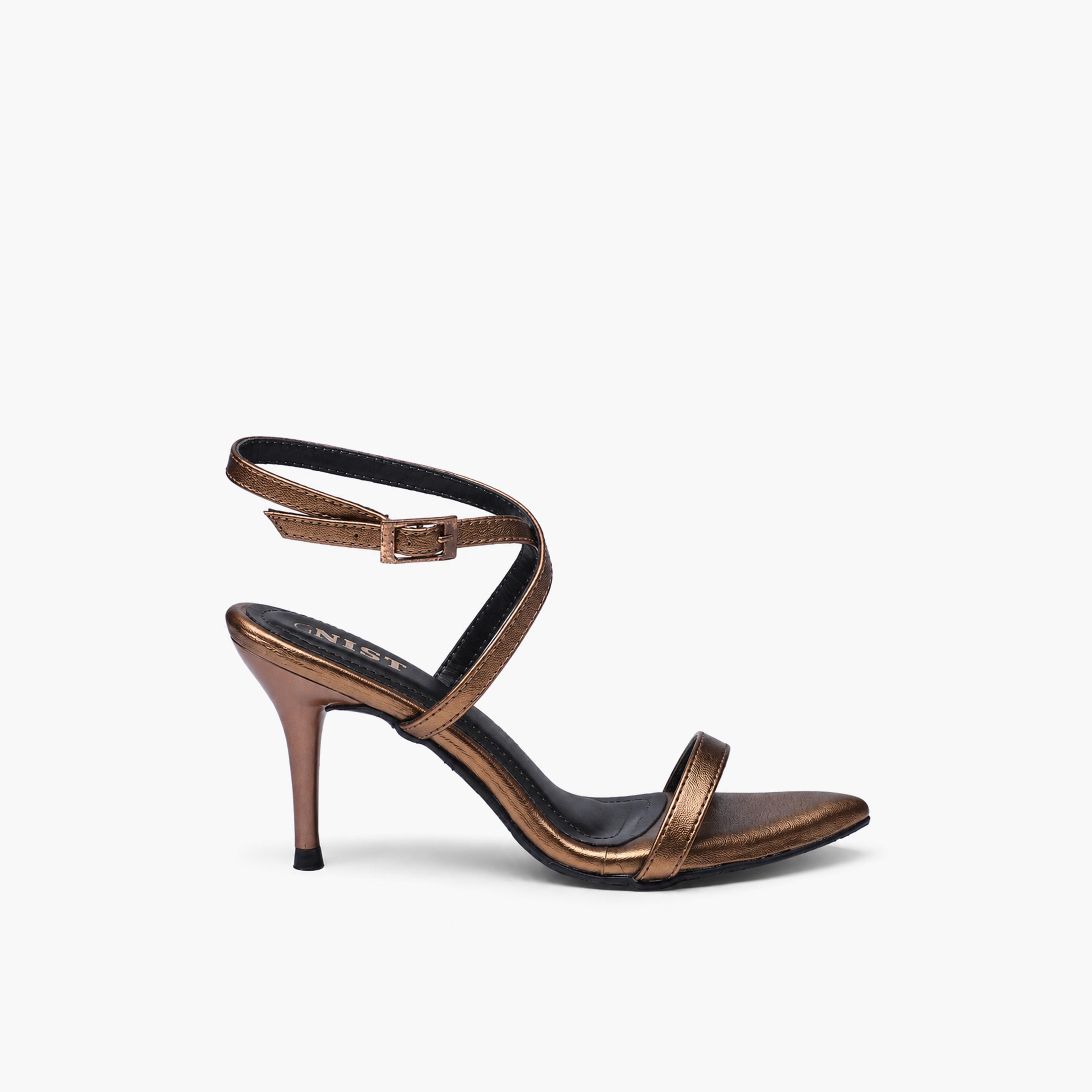 GNIST X Styli Bronze High Heel Ankle Strap Sandals-women-shoes-sandals-heeled-image-2