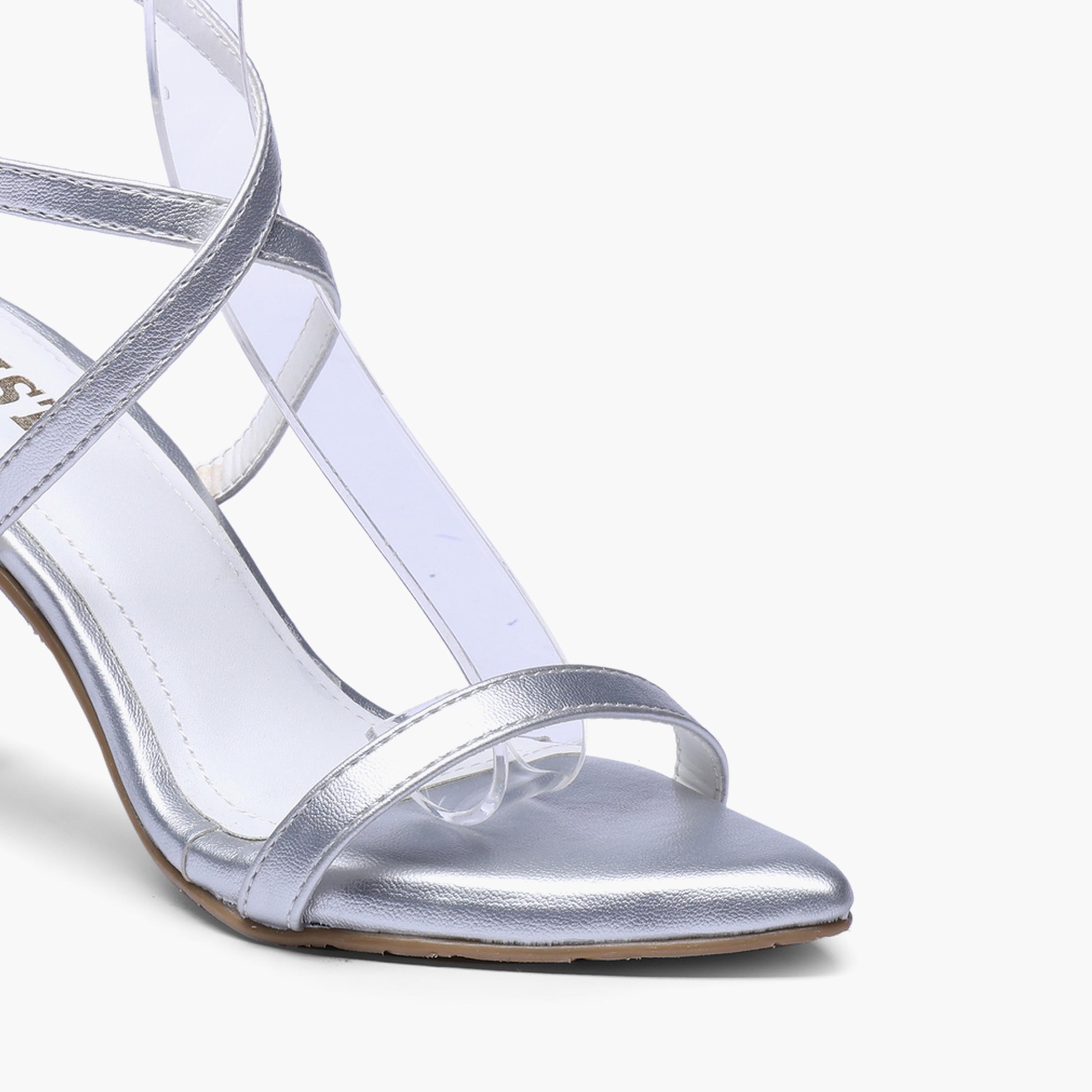 صندل بكعب متوسط وحزام كاحل باللون الفضي-women-shoes-sandals-heeled-image-3
