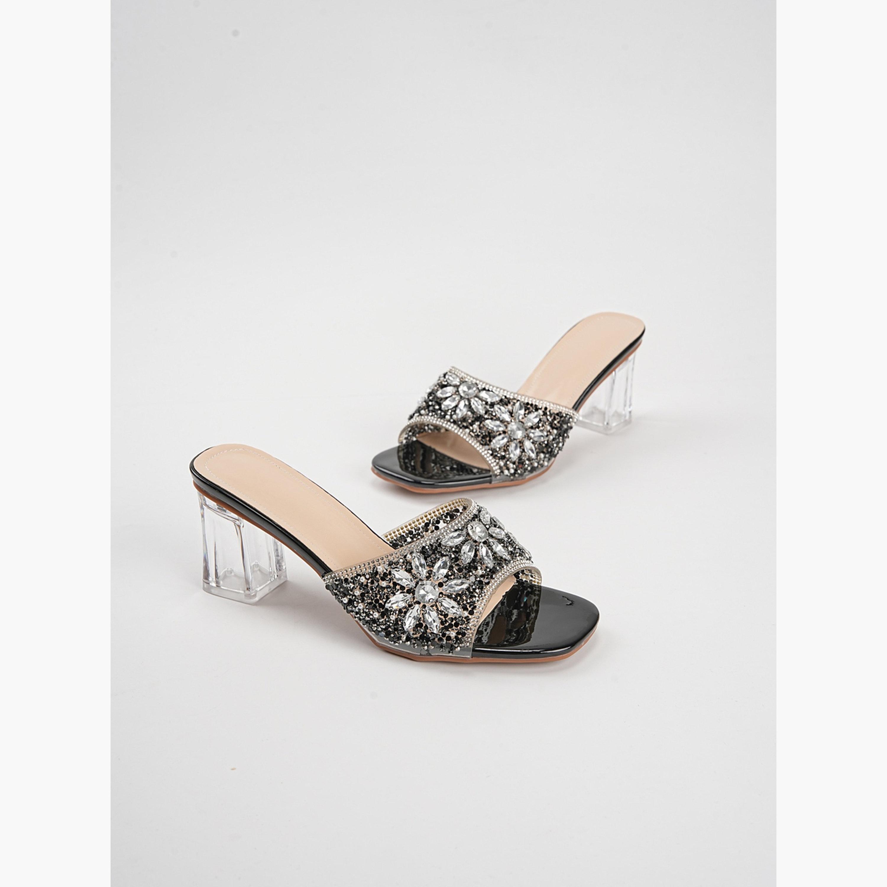 صندل بكعب عريض مزين بحجر الراين باللون الأسود-women-shoes-sandals-heeled-image-3