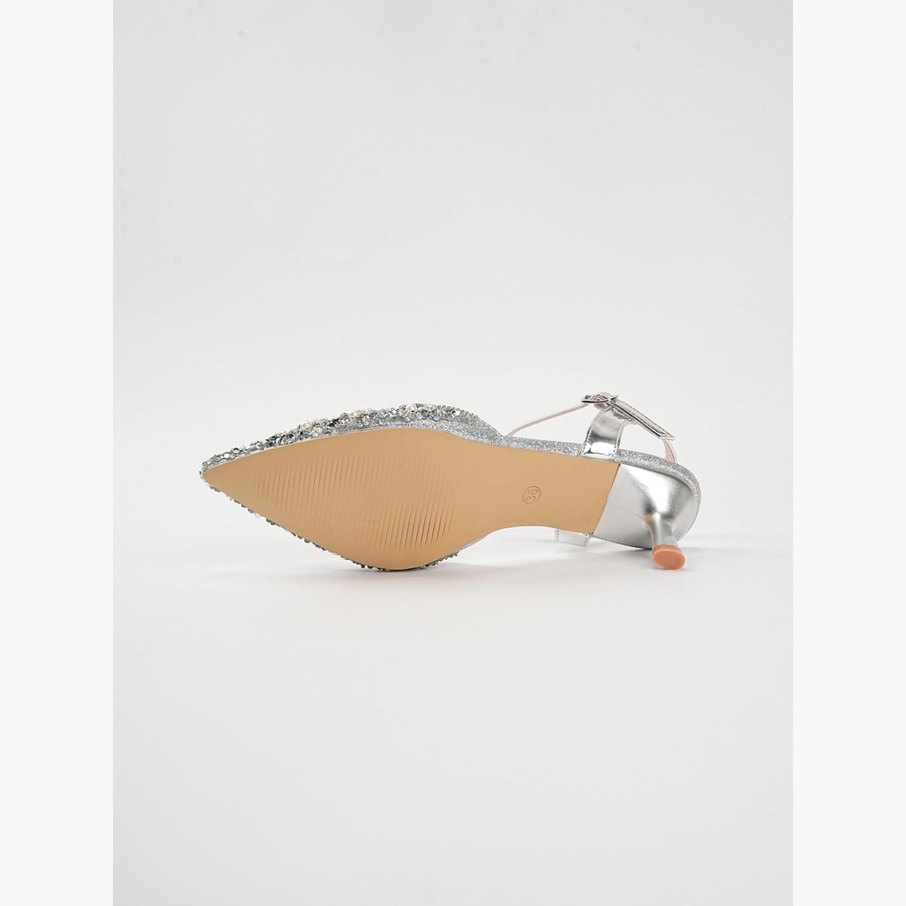 صندل بكعب قطة ومقدمة مدببة مزين باللؤلؤ وحجر الراين باللون الفضي-women-shoes-sandals-heeled-image-2