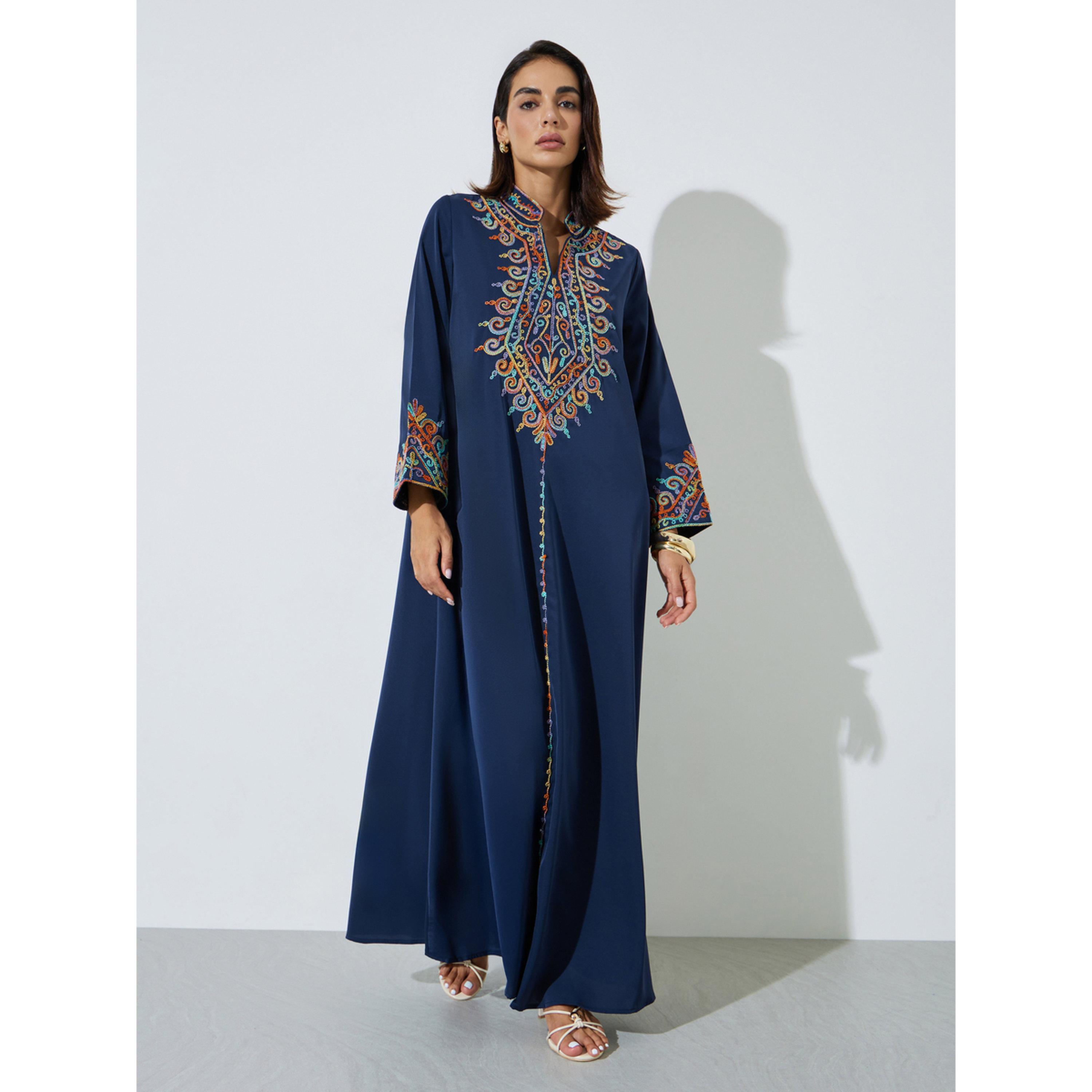 جلابية طويلة ومطرزة بأكمام طويلة-women-arabicclothing-jalabiyas-image-3