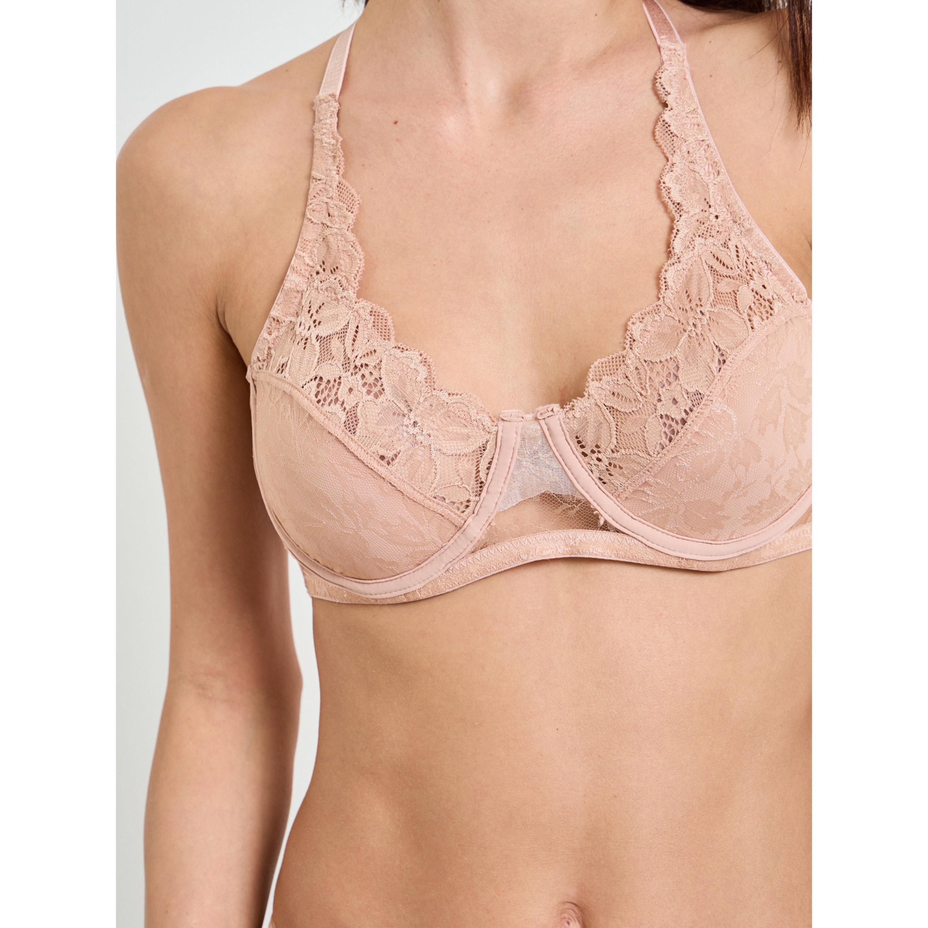 حمالة صدر دانتيل بسلك وبدون حشوة باللون الكاكي-women-clothing-lingerie-bras-image-4