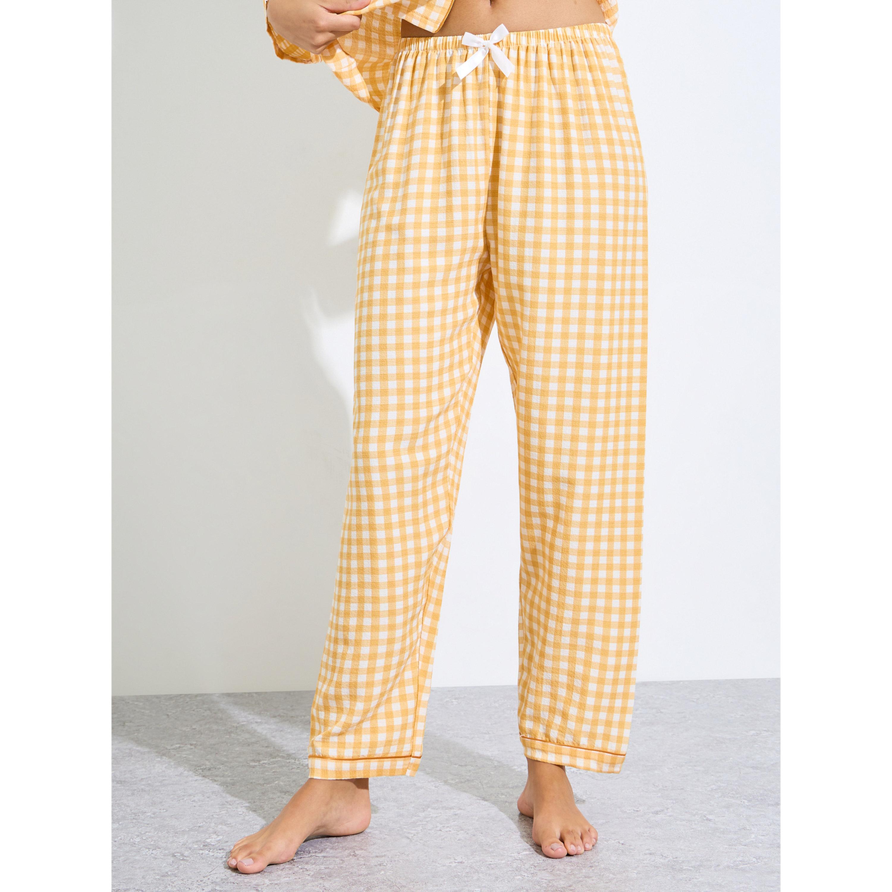 Styli Multi-Color Checked Pocket Detail Shirt and Pant Pyjama Set-women-clothing-nightwear-pyjamas-longsets-image-4