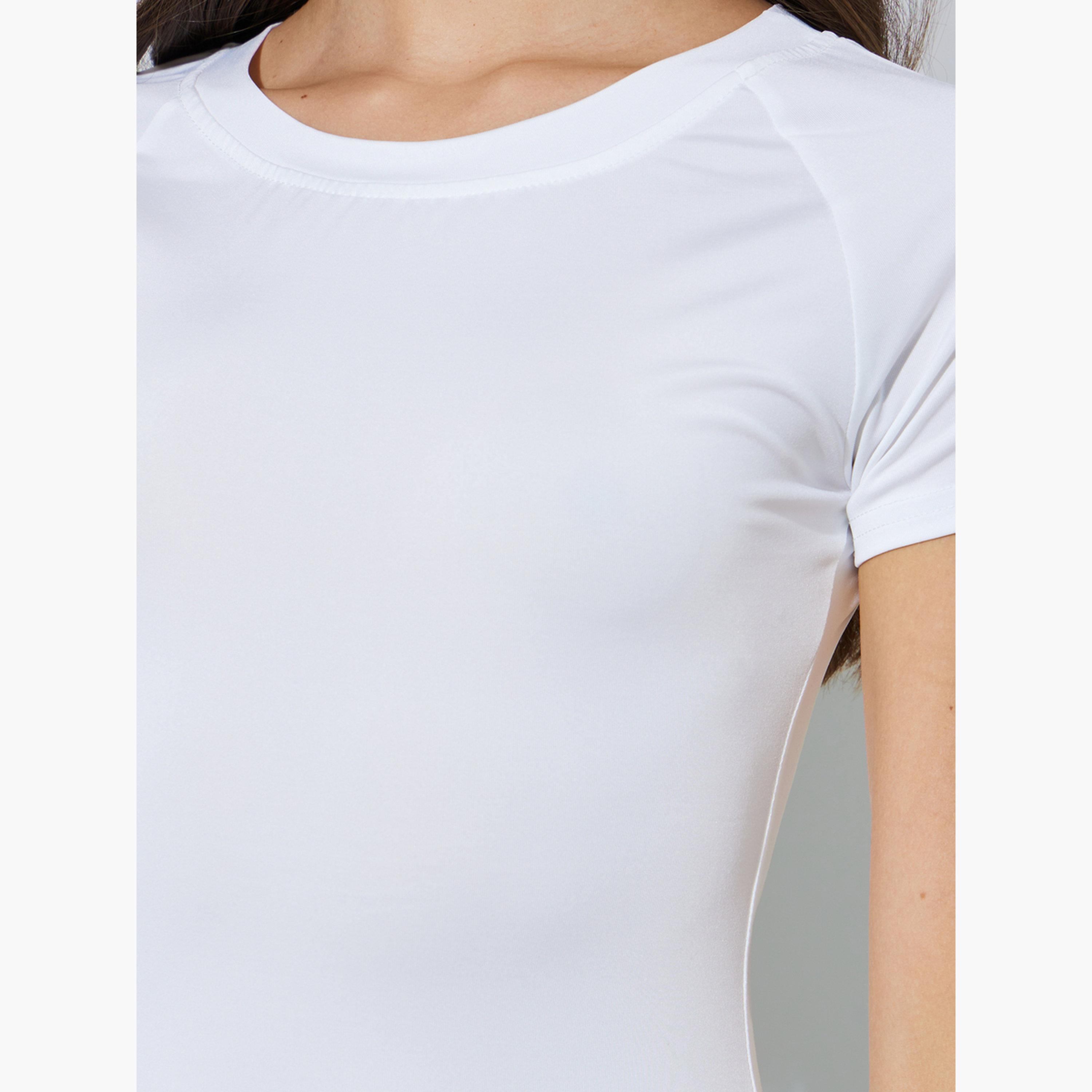 Styli White Raglan Sleeve Fitted T-Shirt-women-clothing-tshirts-image-5