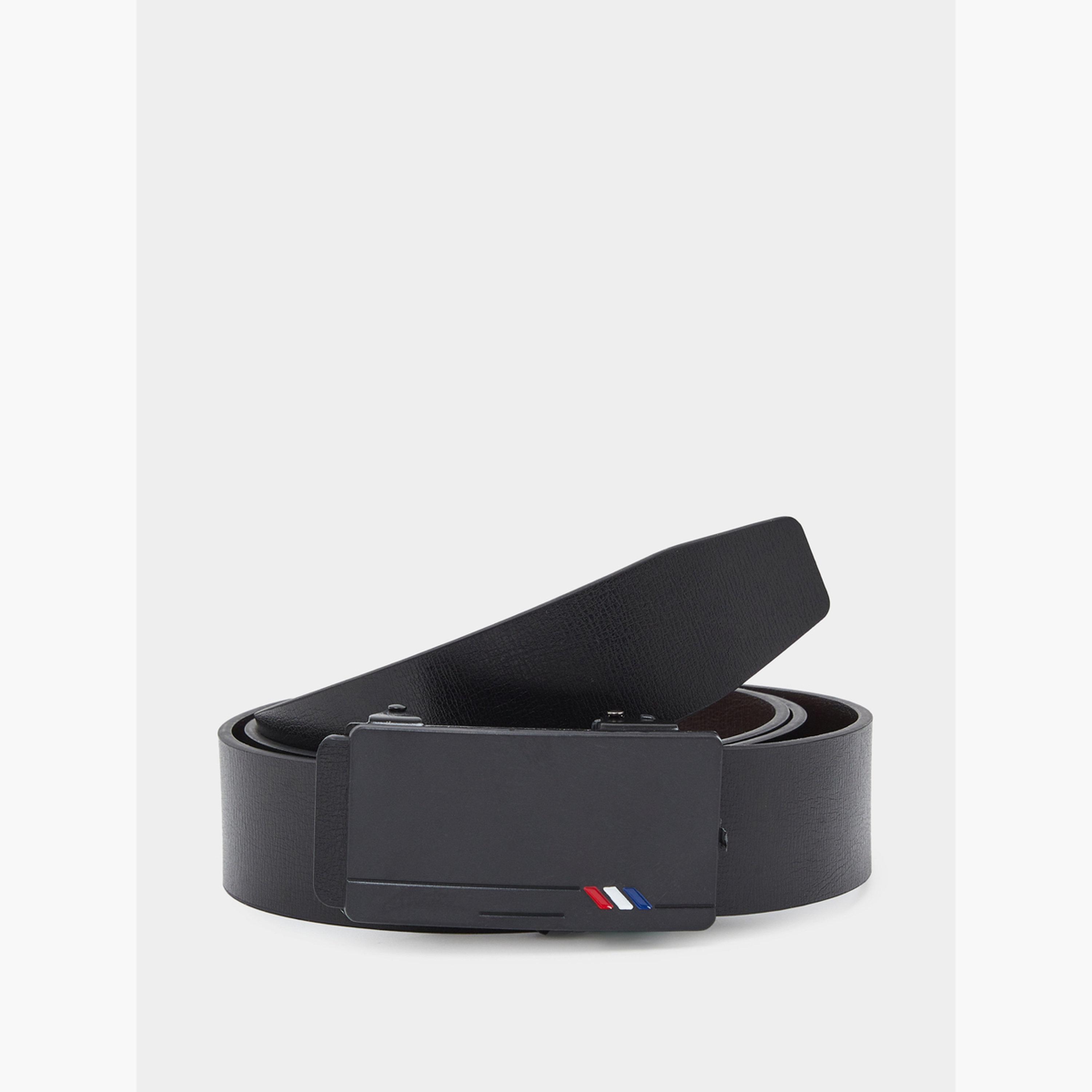 Styli Men Black Metal Buckle Belt-men-beltsandwallets-belts-image-1