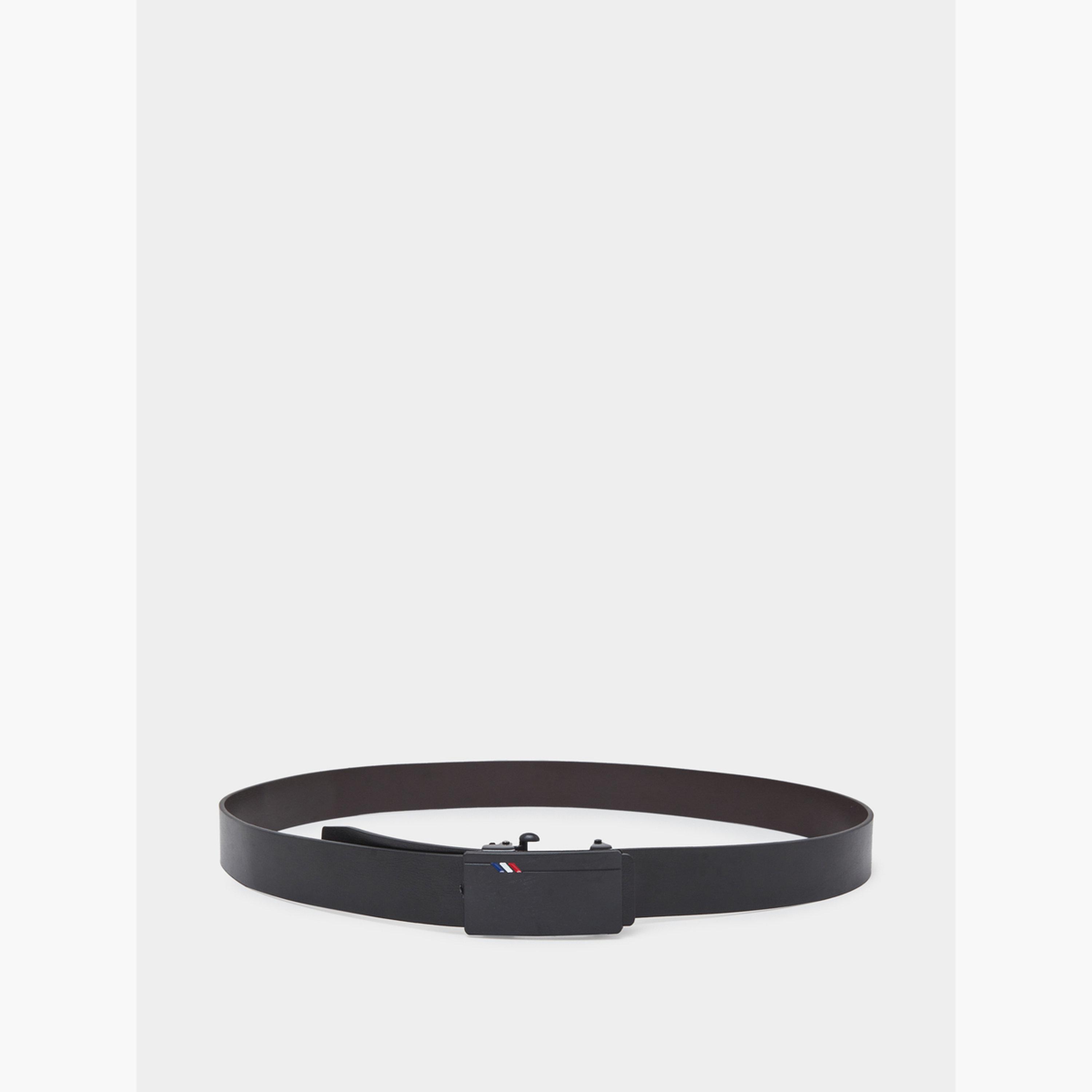 Styli Men Black Metal Buckle Belt-men-beltsandwallets-belts-image-2