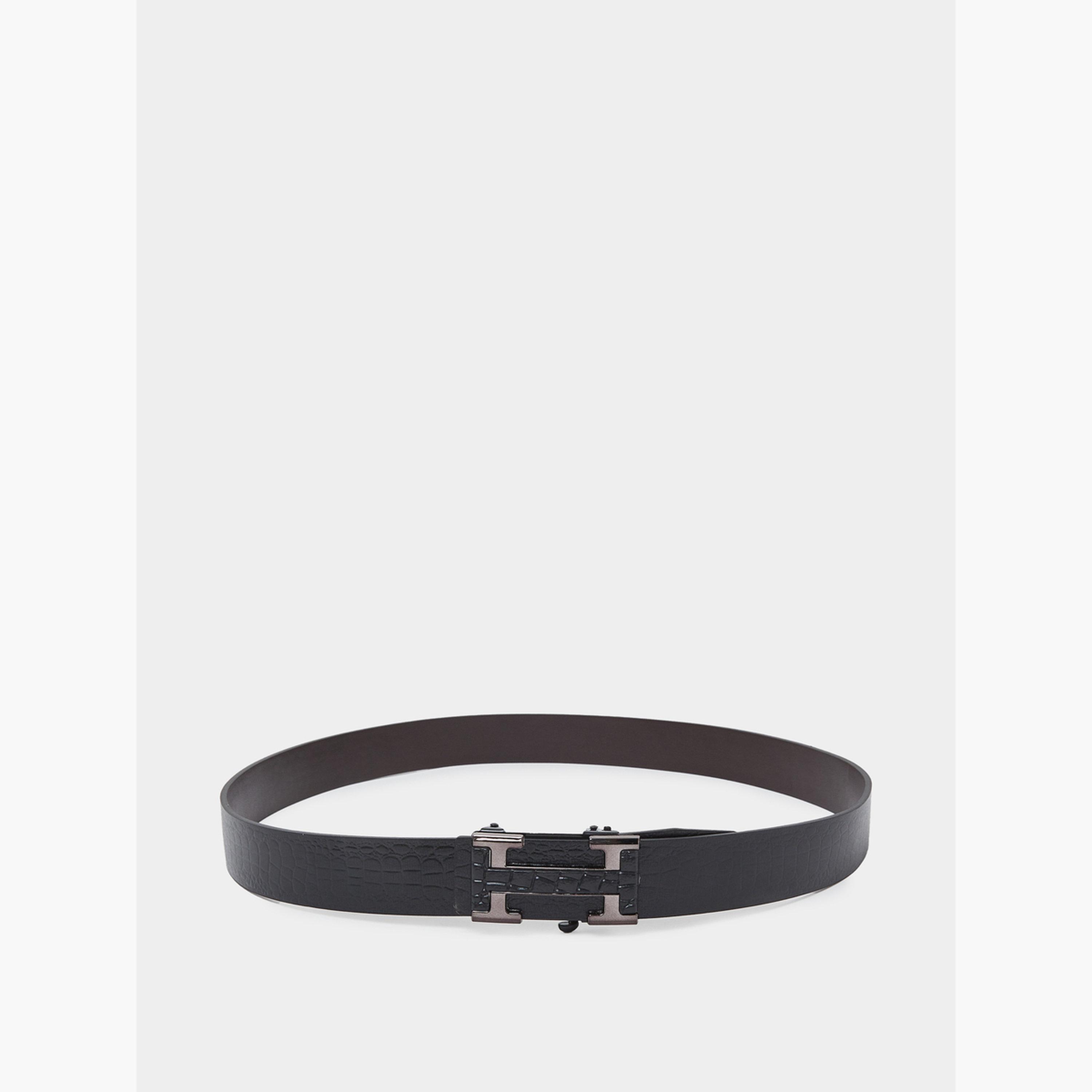 حزام رجالي بمشبك معدني ونقشة جلد التمساح-men-beltsandwallets-belts-image-2