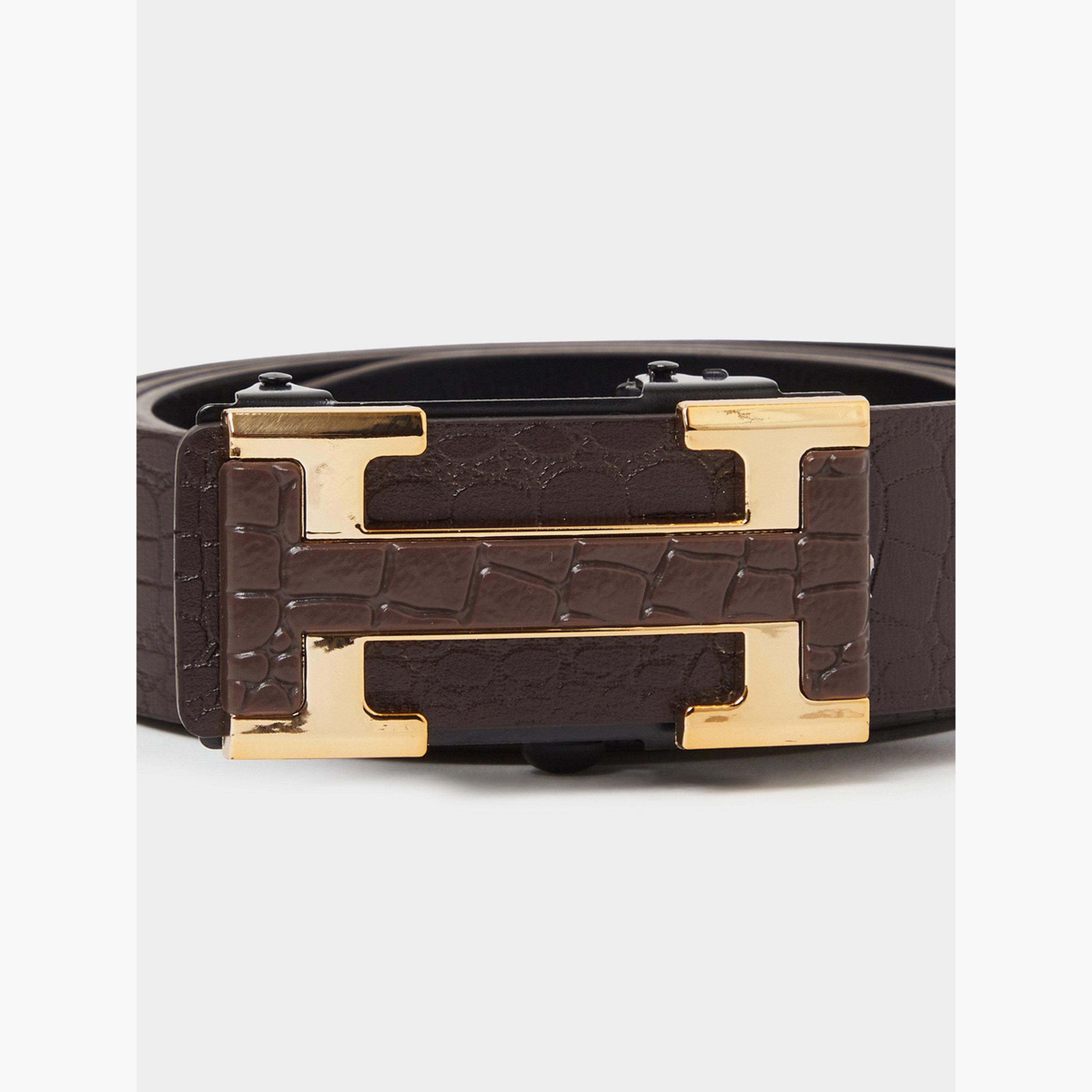 حزام رجالي بمشبك معدني ونقشة جلد التمساح-men-beltsandwallets-belts-image-3
