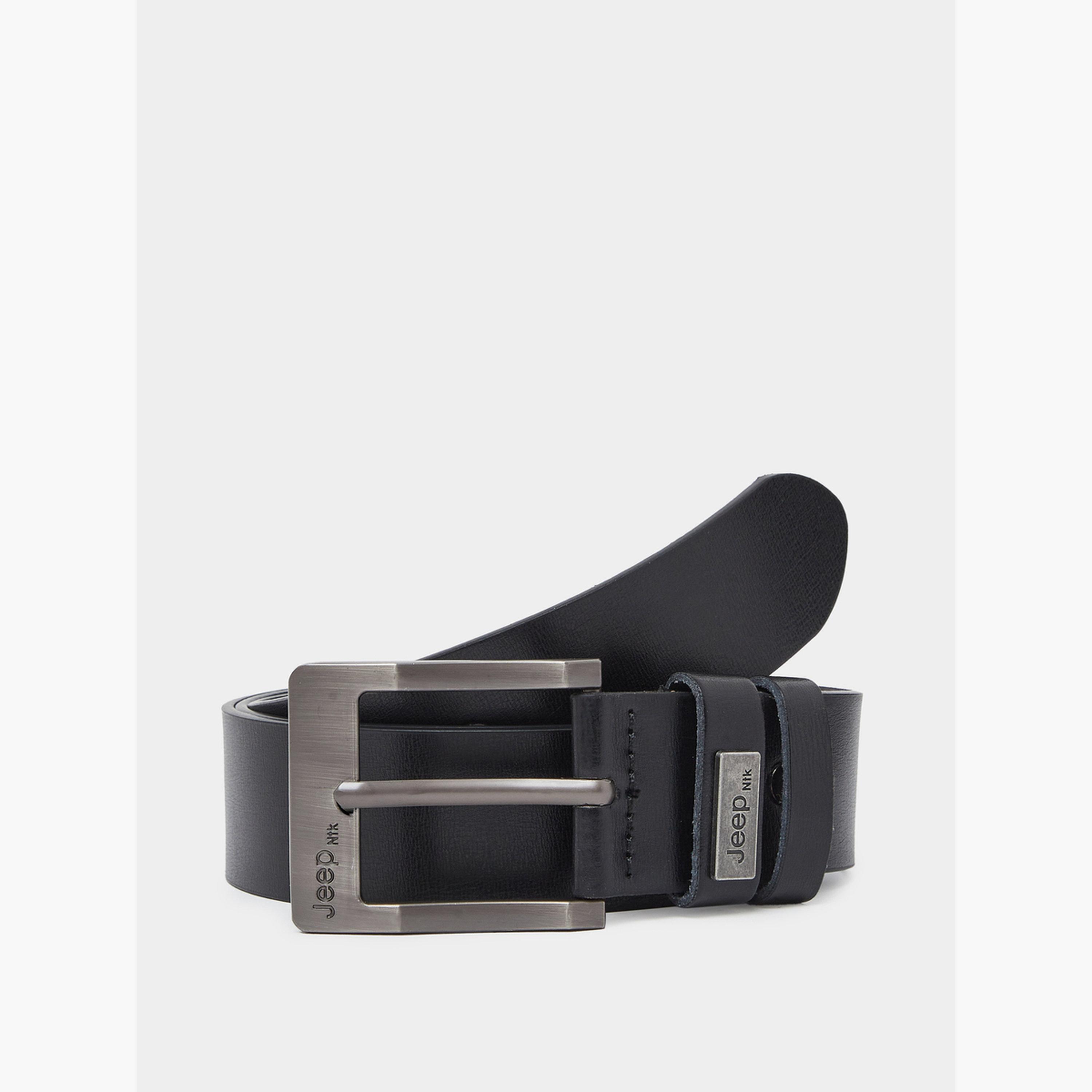 Styli Men Black Jeep Square Buckle Belt-men-beltsandwallets-belts-image-1