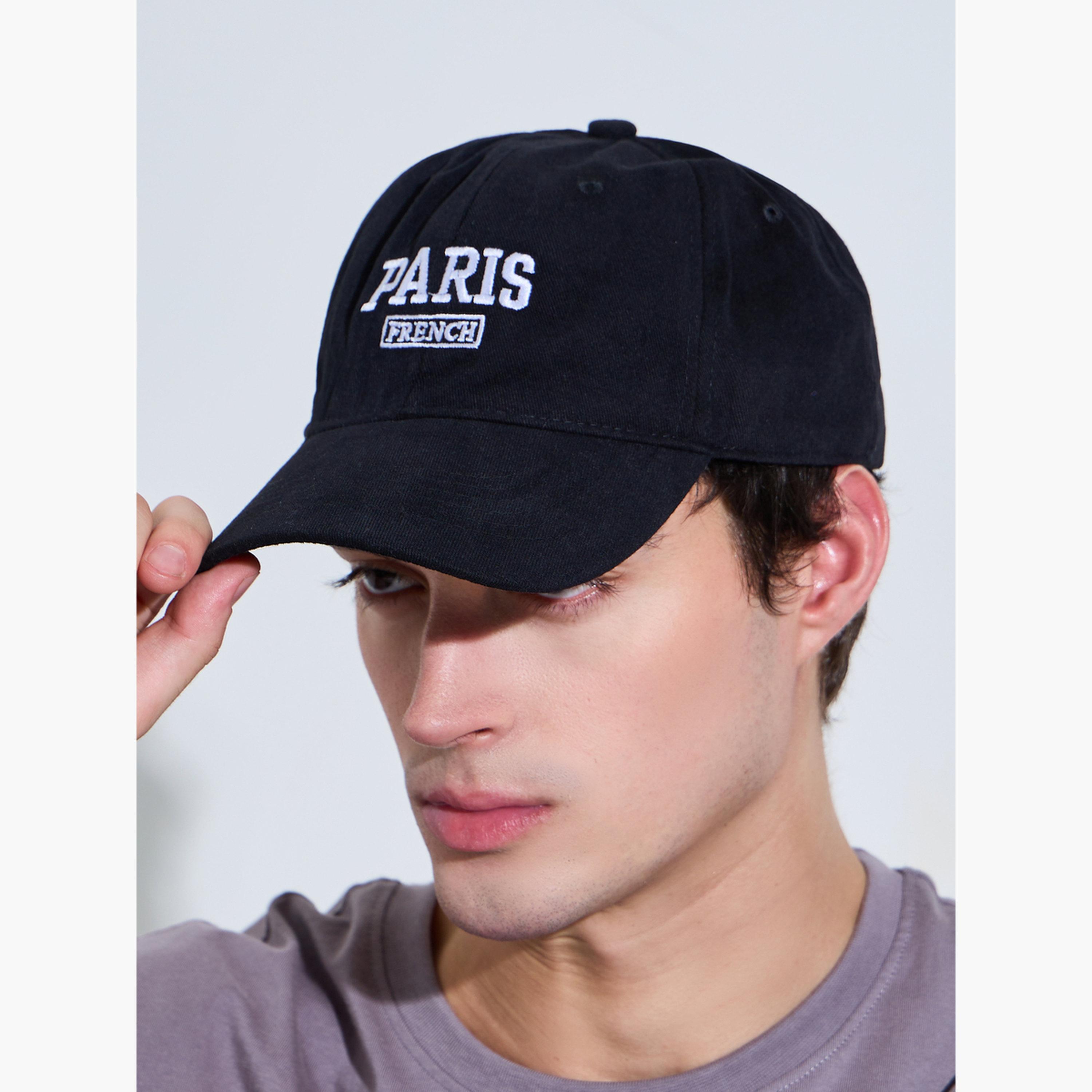ستايلي - قبعة بيسبول سوداء مطرزة-men-caps-image-2
