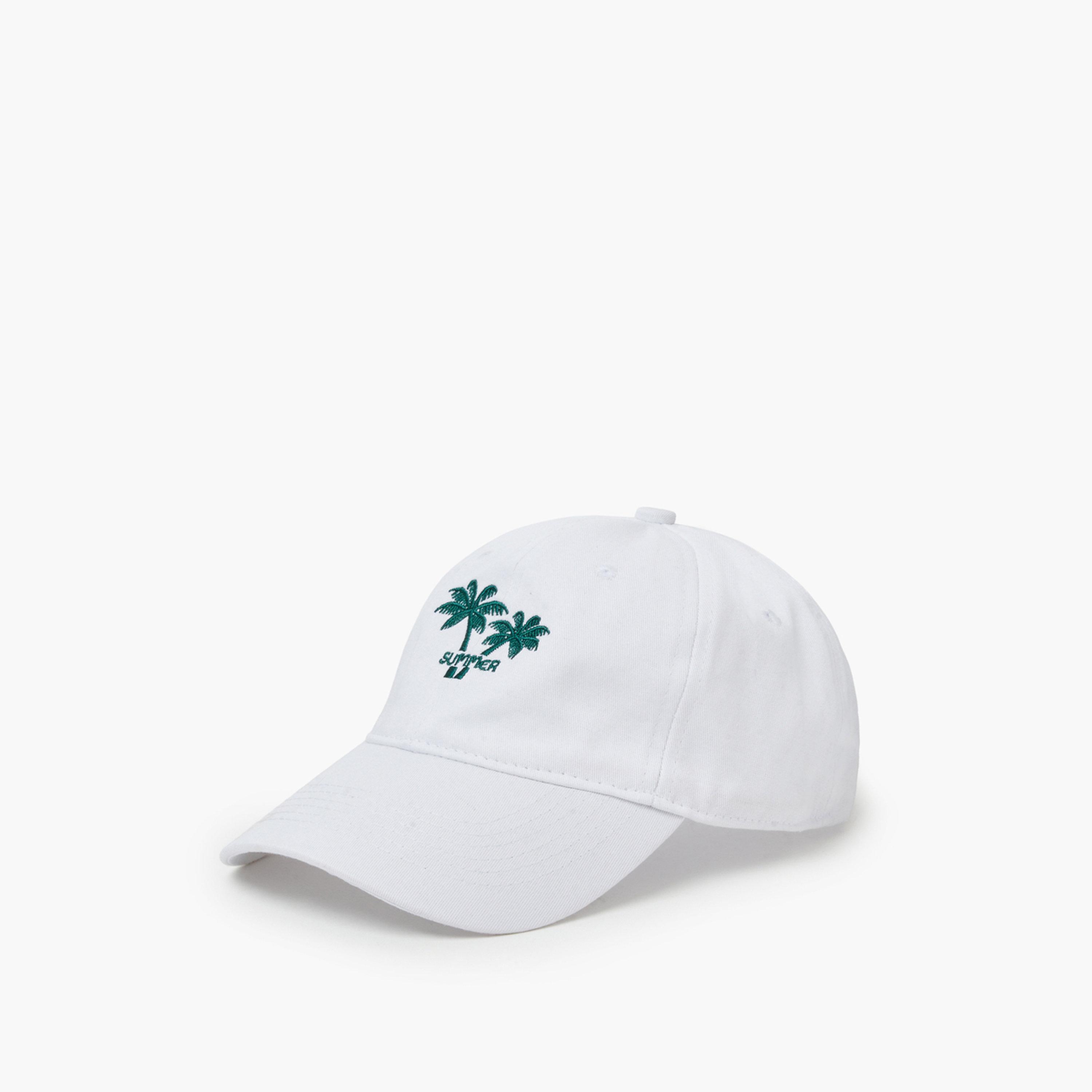 ستايلي - قبعة بيسبول مطرزة بشجرة نخيل بيضاء-men-caps-image-1