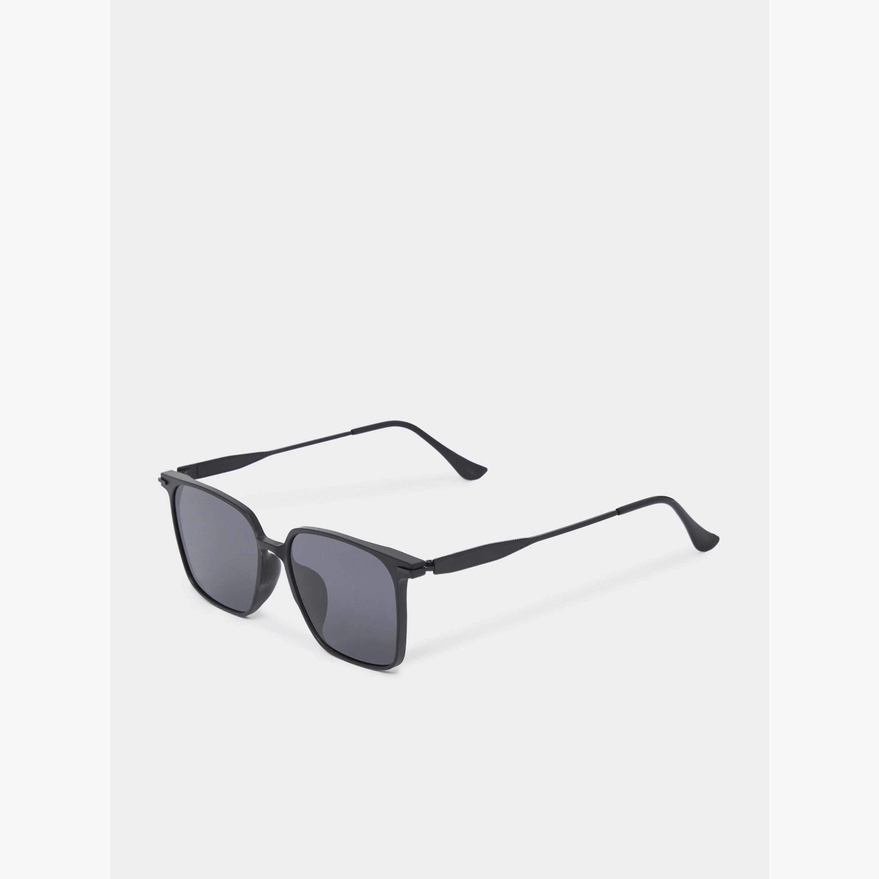 نظارة شمسية أسود بإطار مربع-men-sunglasses-image-1
