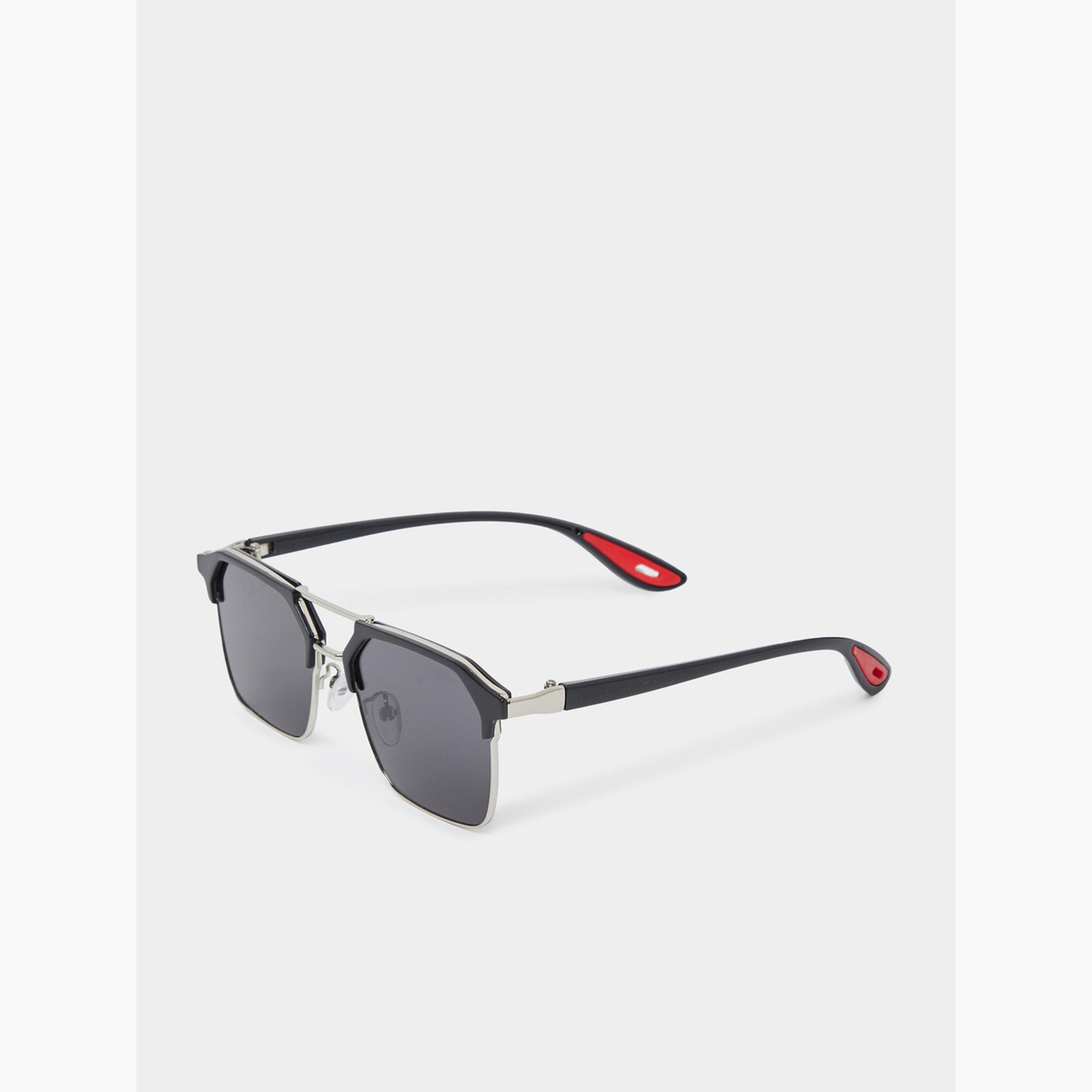 نظارة شمسية أسود أفياتور بجسر مزدوج-men-sunglasses-image-1
