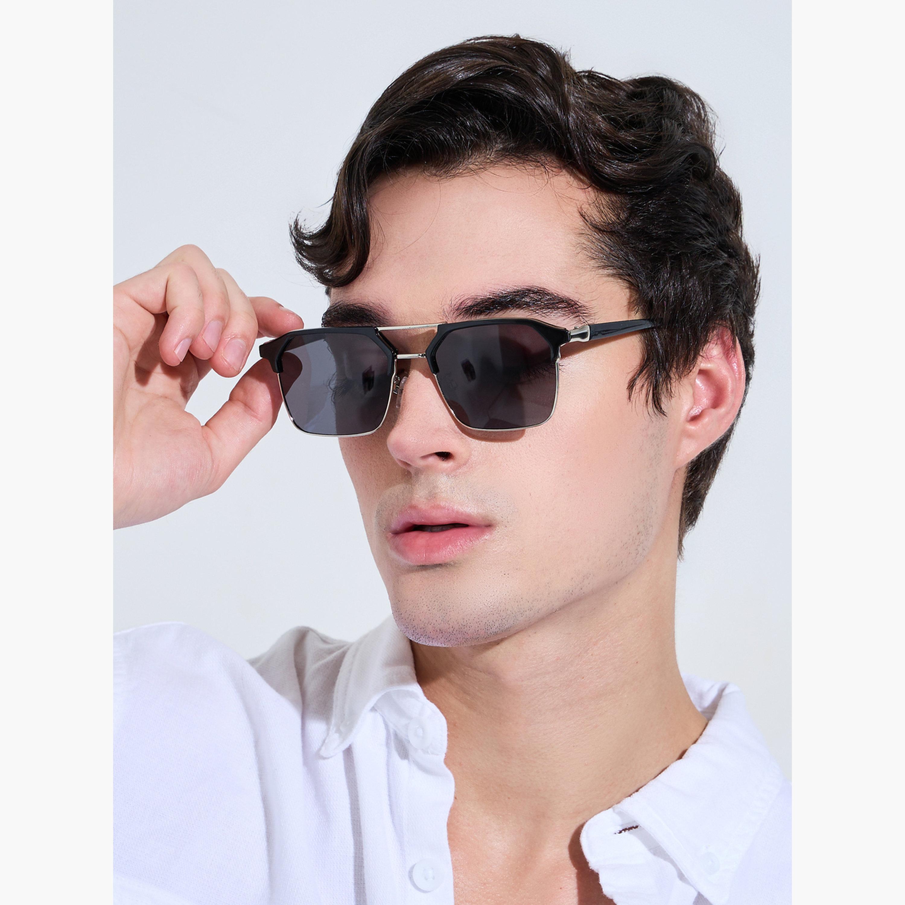 نظارة شمسية أسود أفياتور بجسر مزدوج-men-sunglasses-image-2