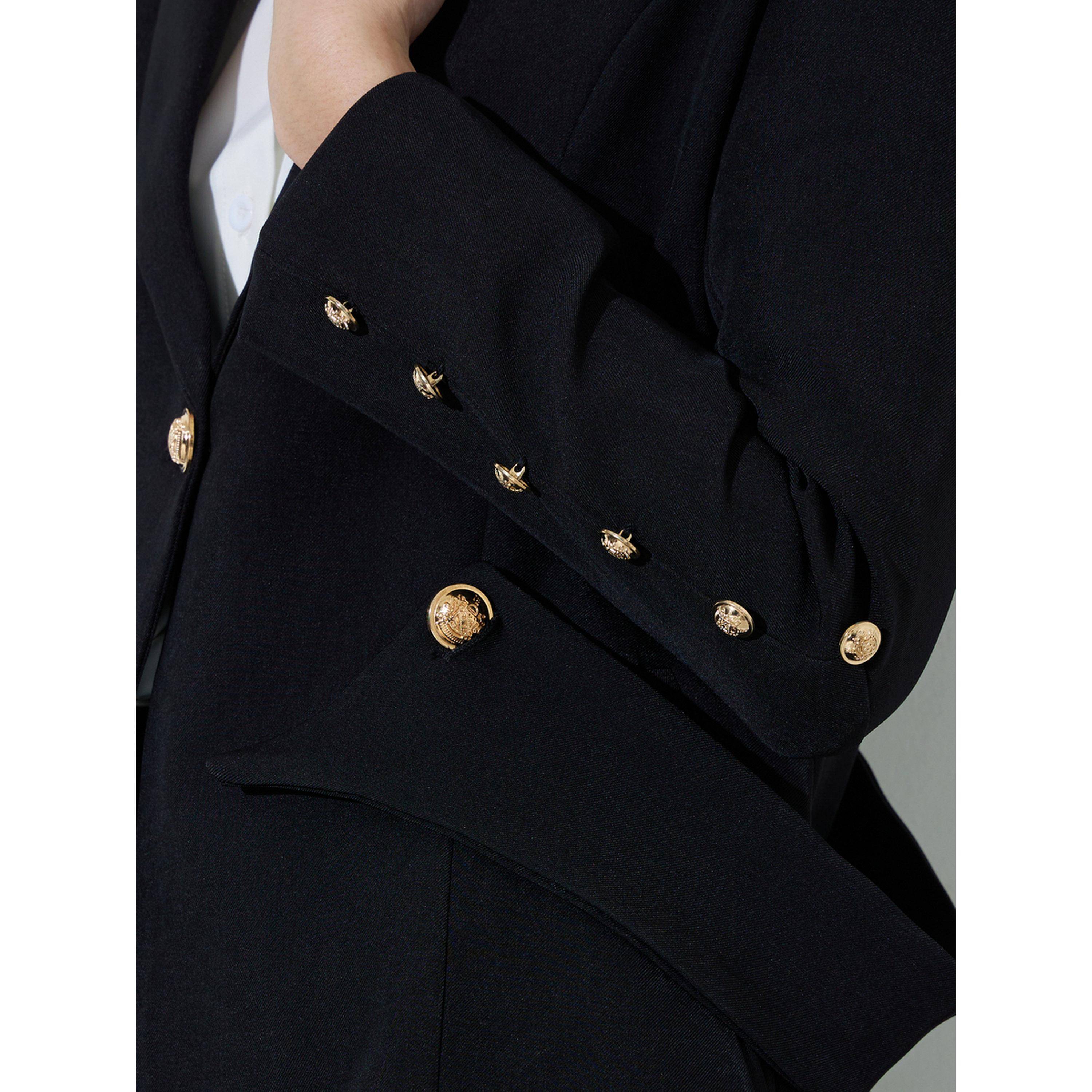 بليزر بتفاصيل أزرار وقصة ضيقة بلون سادة-women-clothing-coatsandjackets-blazers-image-5