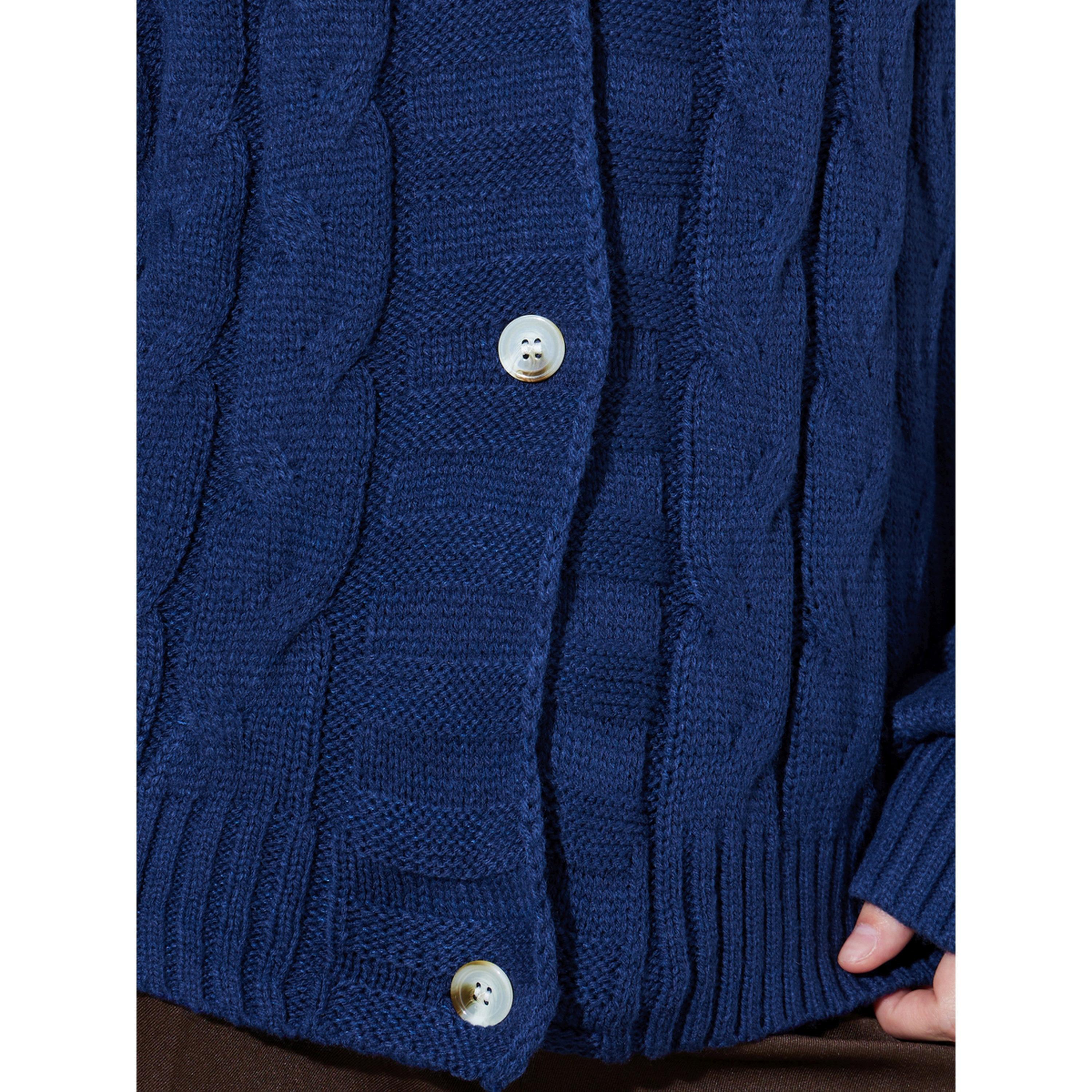 كارديجان محبوك كابل جيليه بلون سادة-women-winterwear-cardigansandjumpers-cardigans-image-5