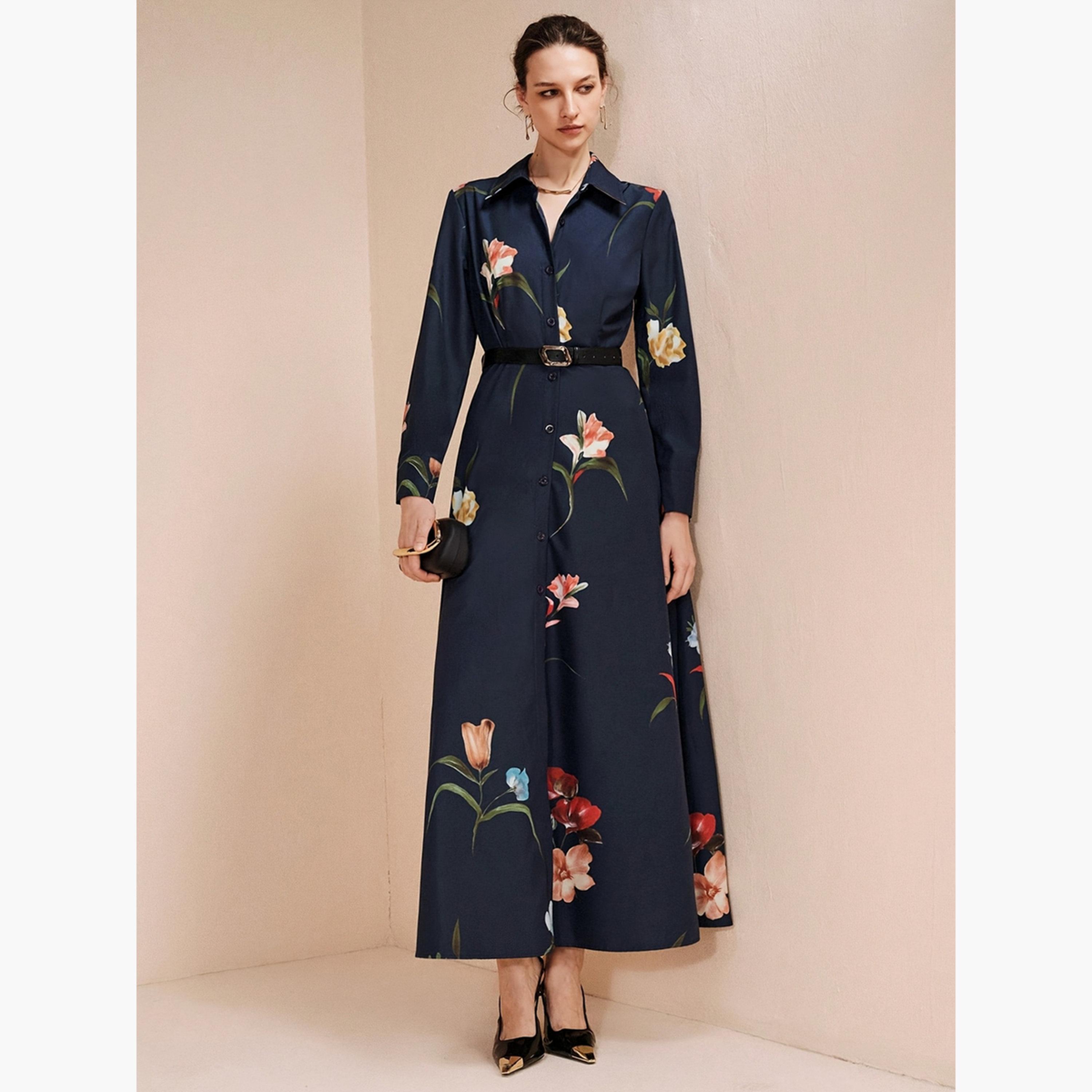 Take Two Navy Blue Floral A-Line Maxi Dress-women-clothing-dresses-image-1