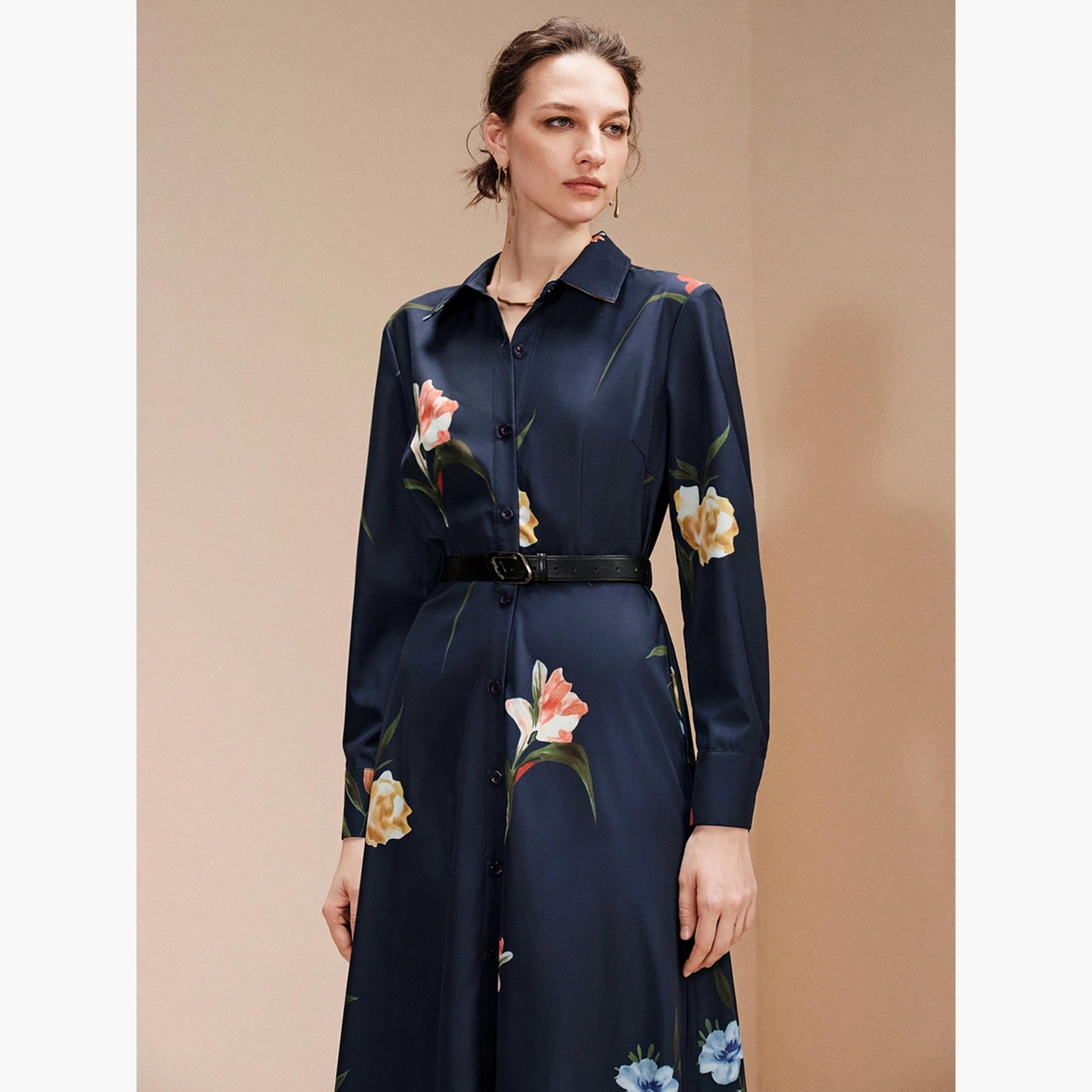 Take Two Navy Blue Floral A-Line Maxi Dress-women-clothing-dresses-image-6