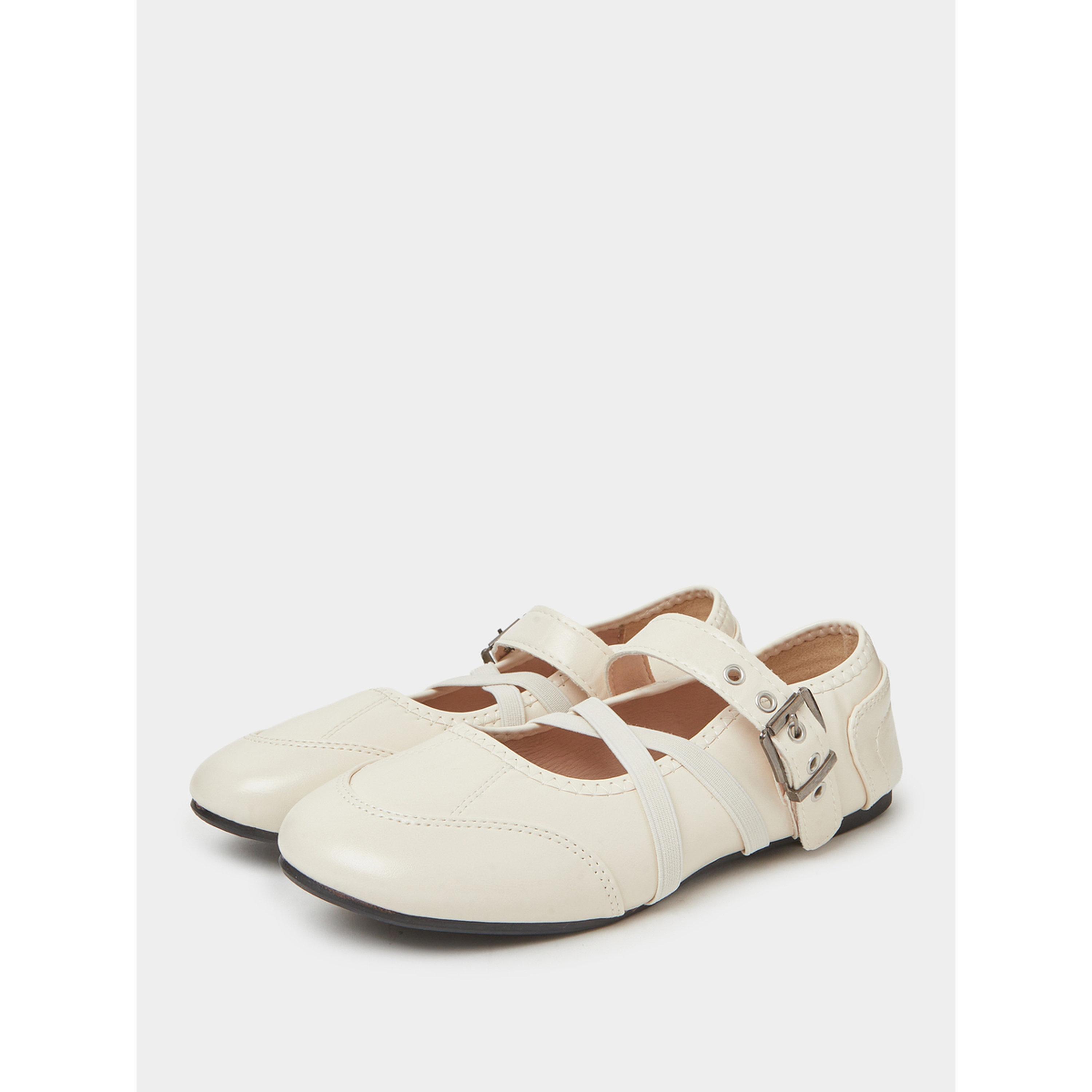 حذاء باليرينا مسطح بإبزيم وسيور متقاطعة-women-shoes-ballerinas-image-1
