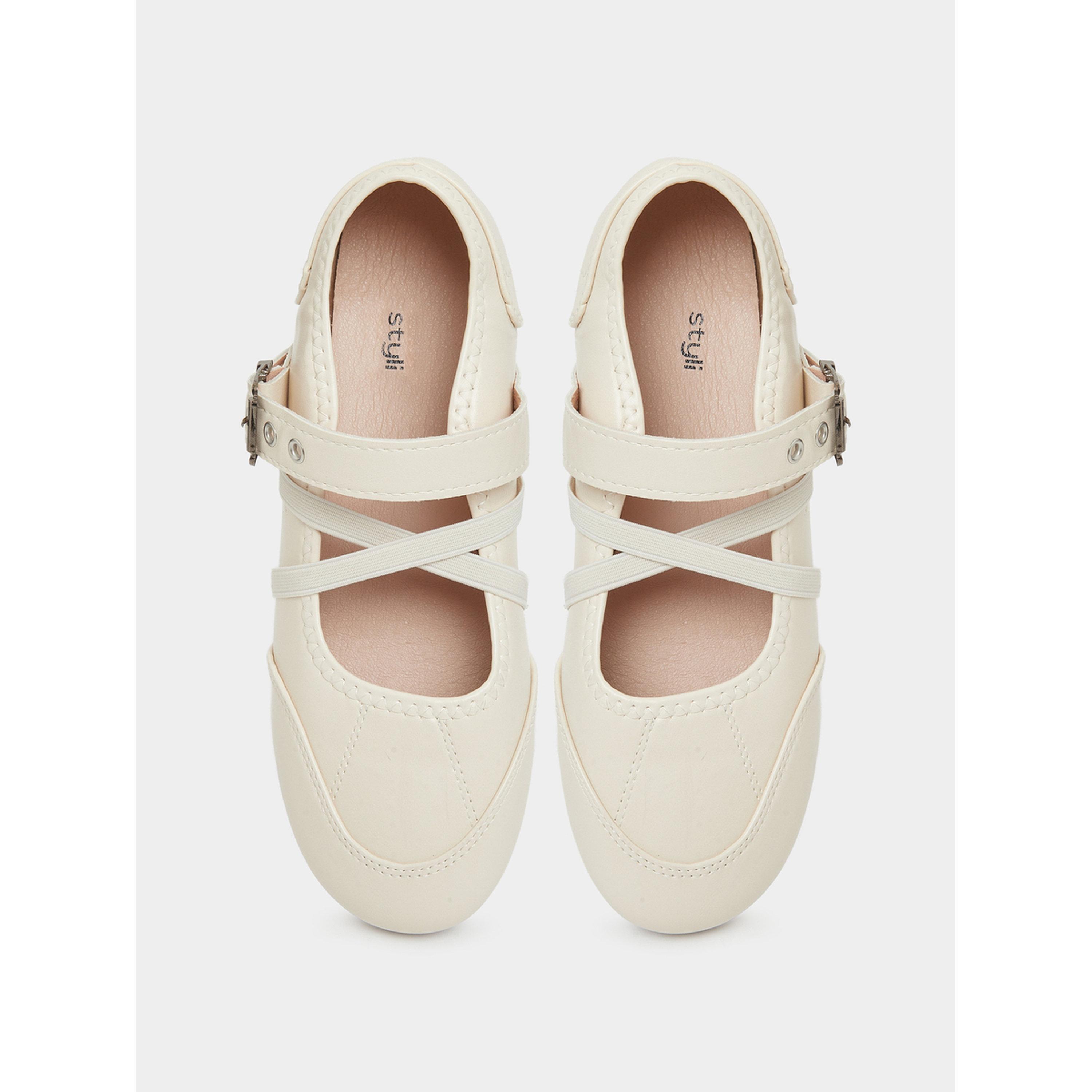 حذاء باليرينا مسطح بإبزيم وسيور متقاطعة-women-shoes-ballerinas-image-4