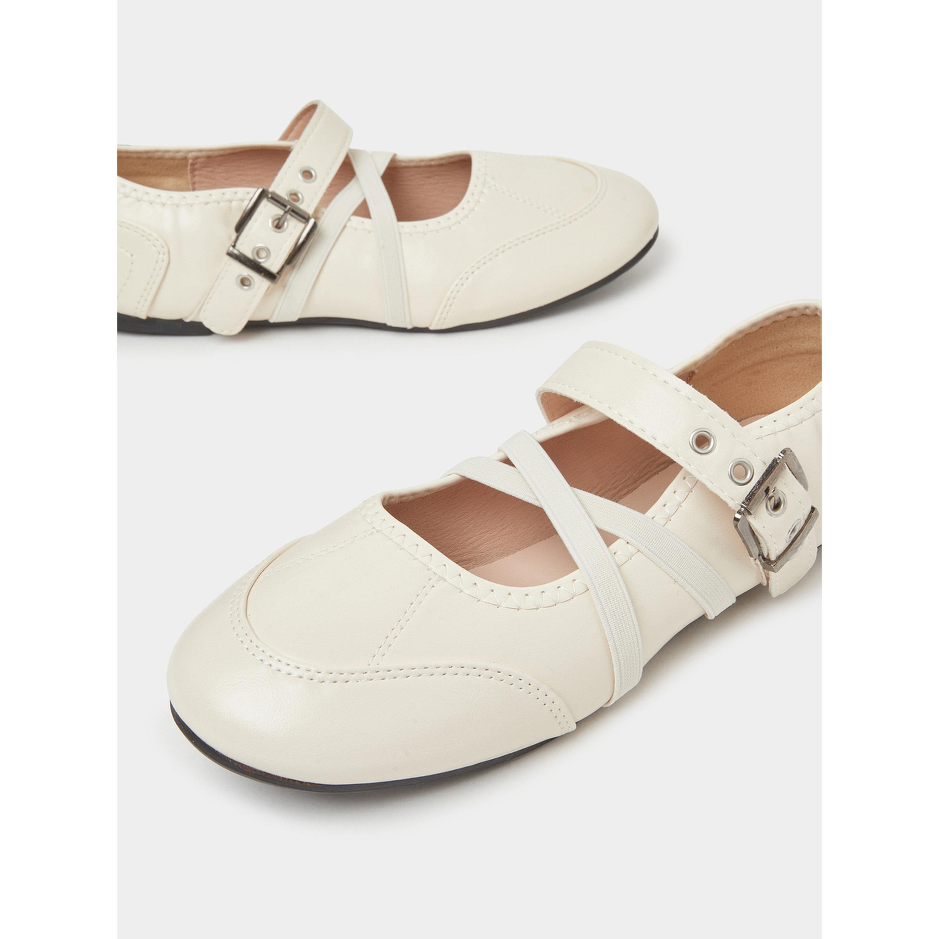 حذاء باليرينا مسطح بإبزيم وسيور متقاطعة-women-shoes-ballerinas-image-5