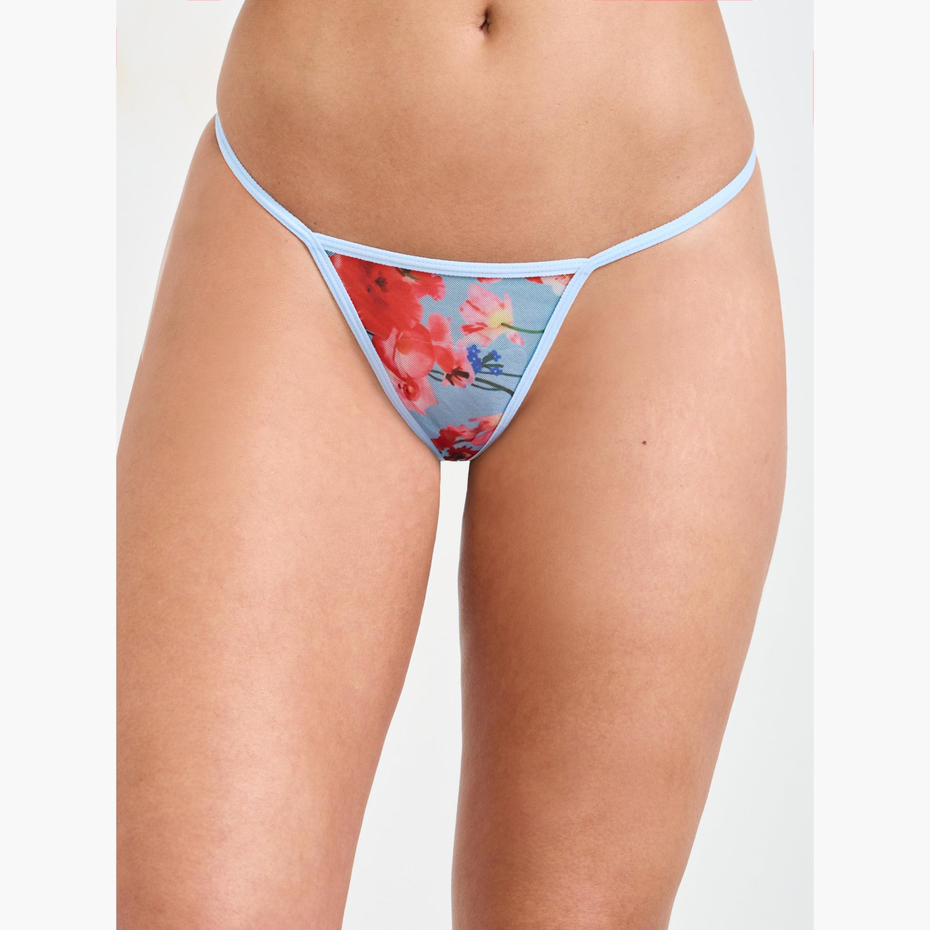مجموعة من كلوت وقميص نوم مطبوع بالأزهار-women-clothing-lingerie-lingeriesets-image-4